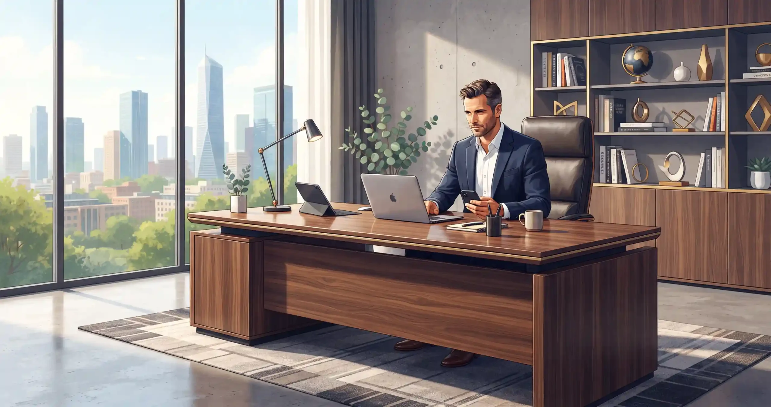 💼 راهنمای خرید میز مدیریت MDF برای دفاتر مدرن و پرستیژ کاری