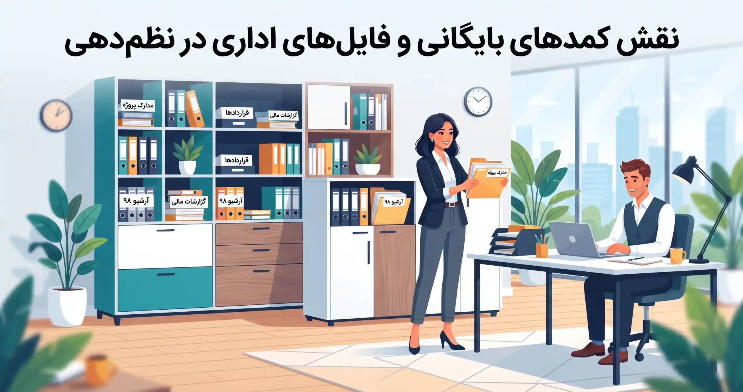 📂 نقش کمدهای بایگانی و فایل‌های اداری در نظم‌دهی
