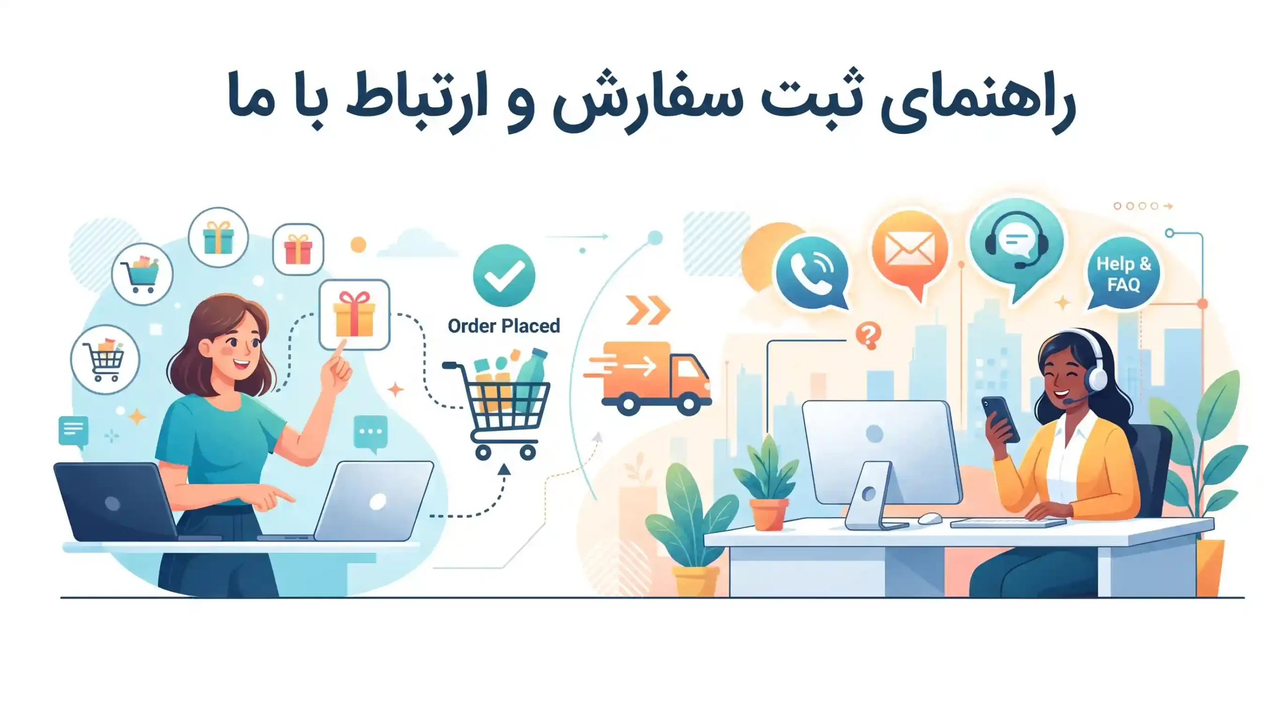 📞 راهنمای ثبت سفارش و ارتباط با ما