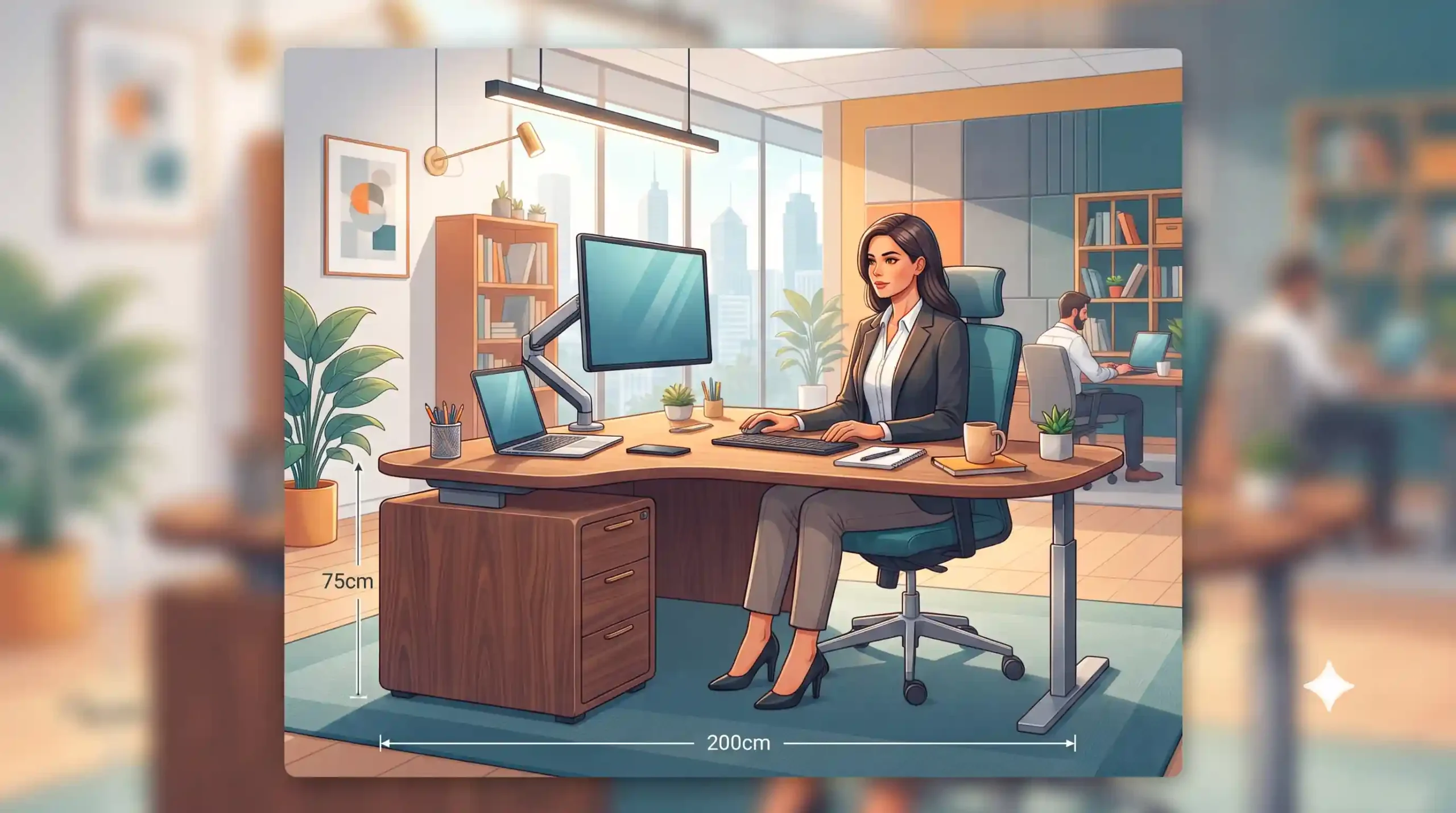 📐 ابعاد استاندارد و ارگونومی در انتخاب میز مدیریت ام دی اف