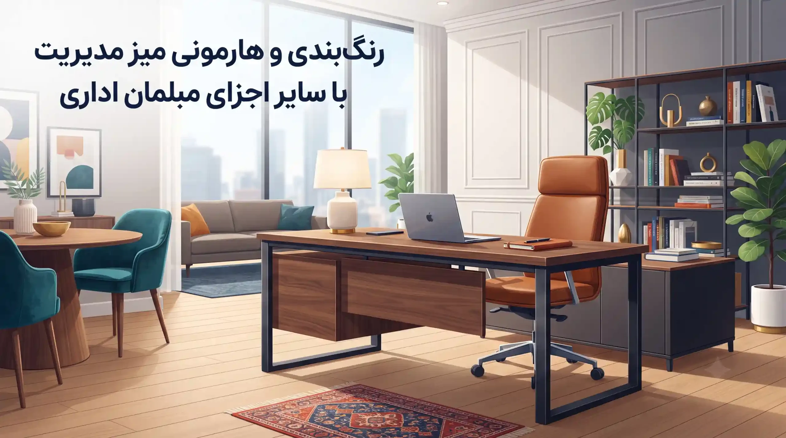 💼 رنگ‌بندی و هارمونی میز مدیریت با سایر اجزای مبلمان اداری