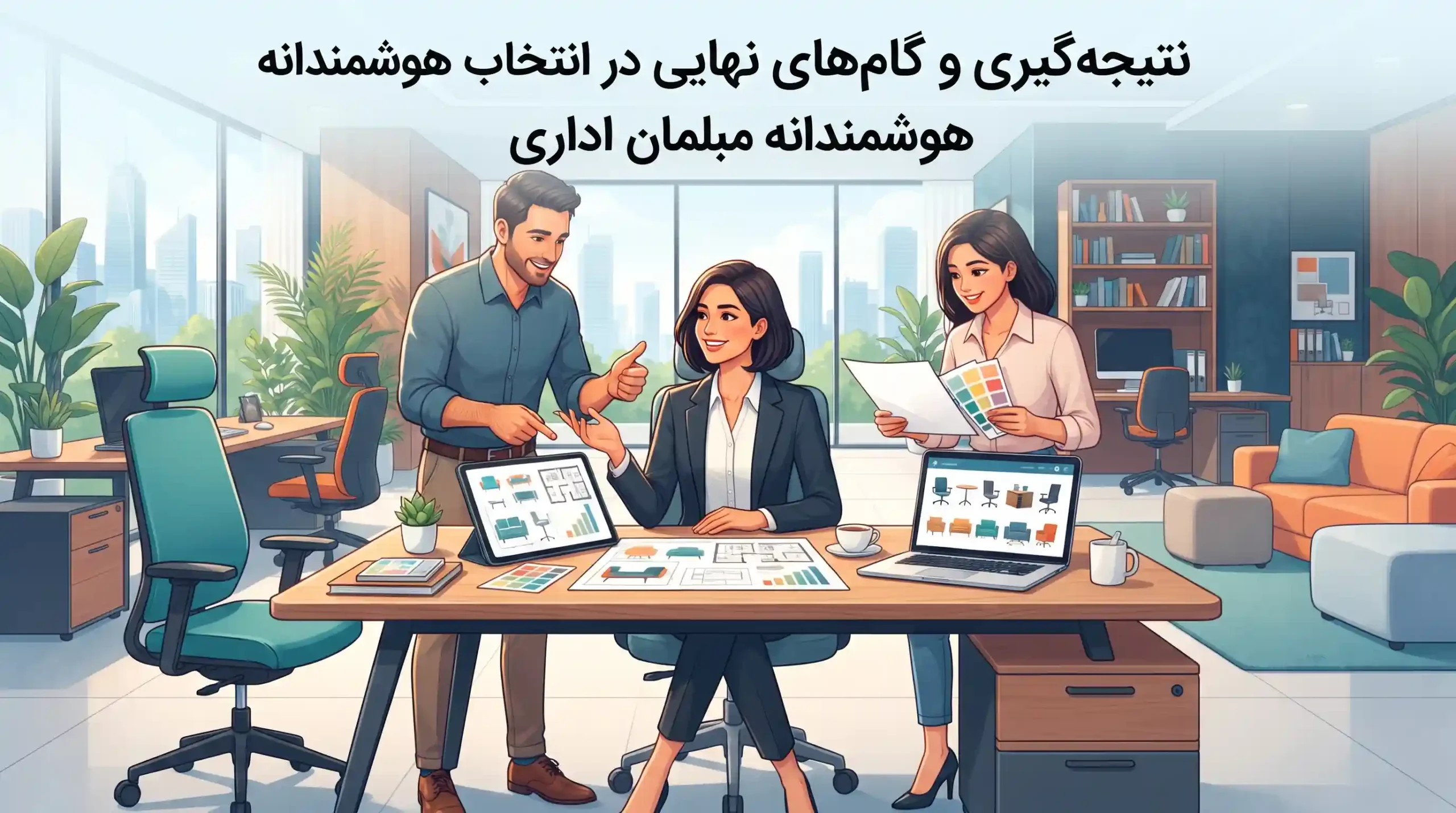 🚀 نتیجه‌گیری و گام‌های نهایی در انتخاب هوشمندانه مبلمان اداری