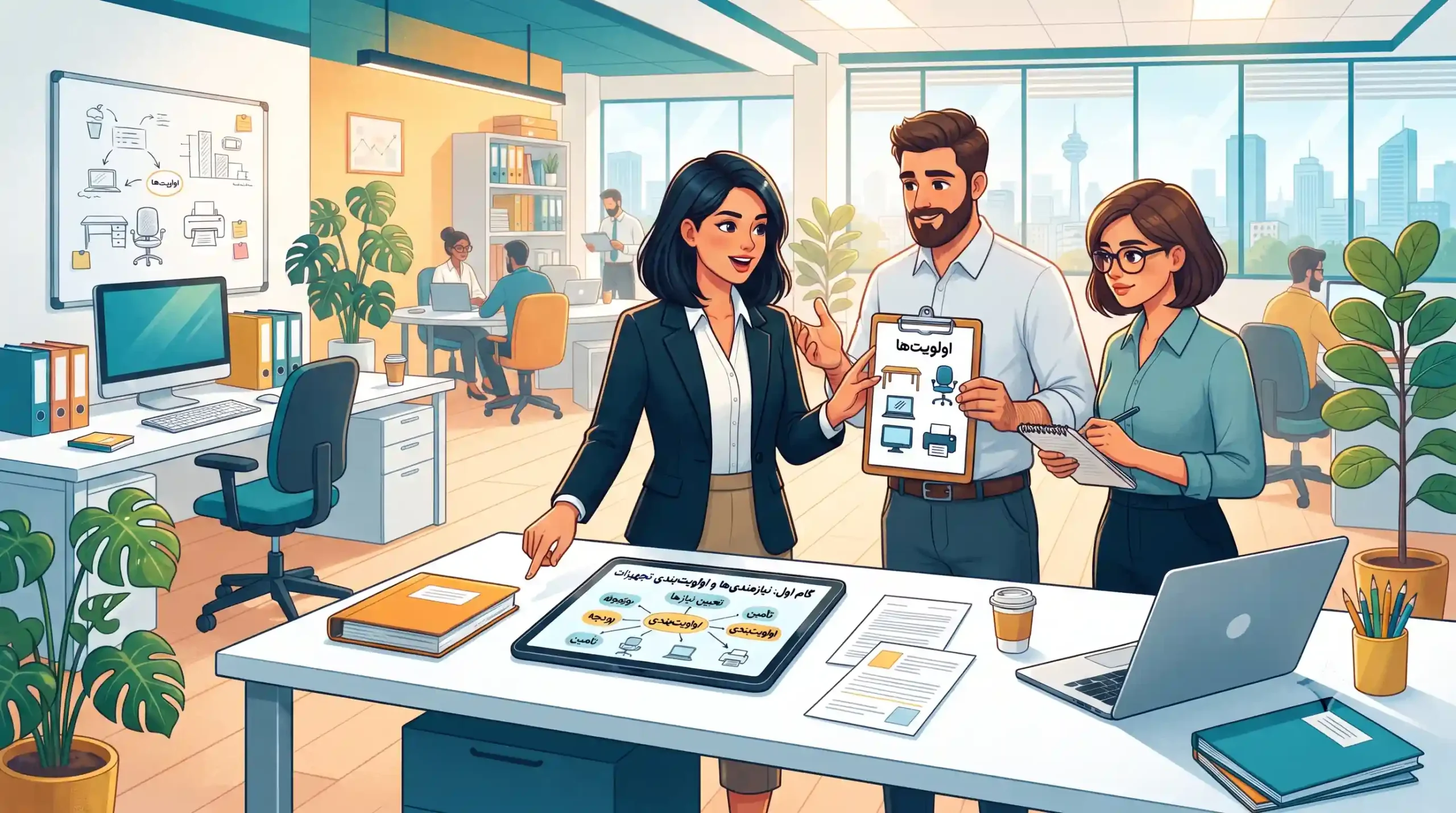 💰 گام اول تعیین نیازمندی‌ها و اولویت‌بندی تجهیزات اداری