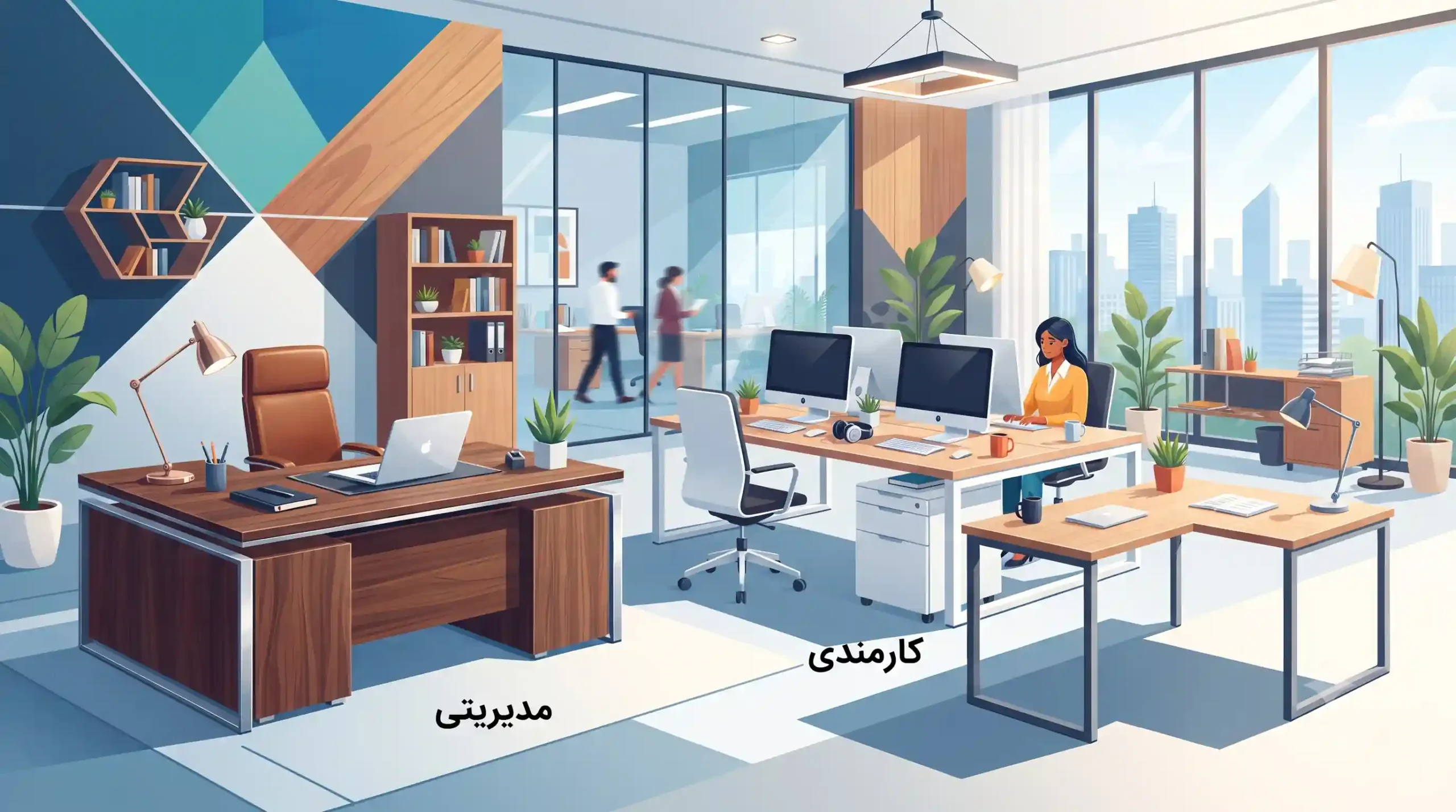 📐 بررسی انواع میزهای اداری MDF از مدیریتی تا کارمندی
