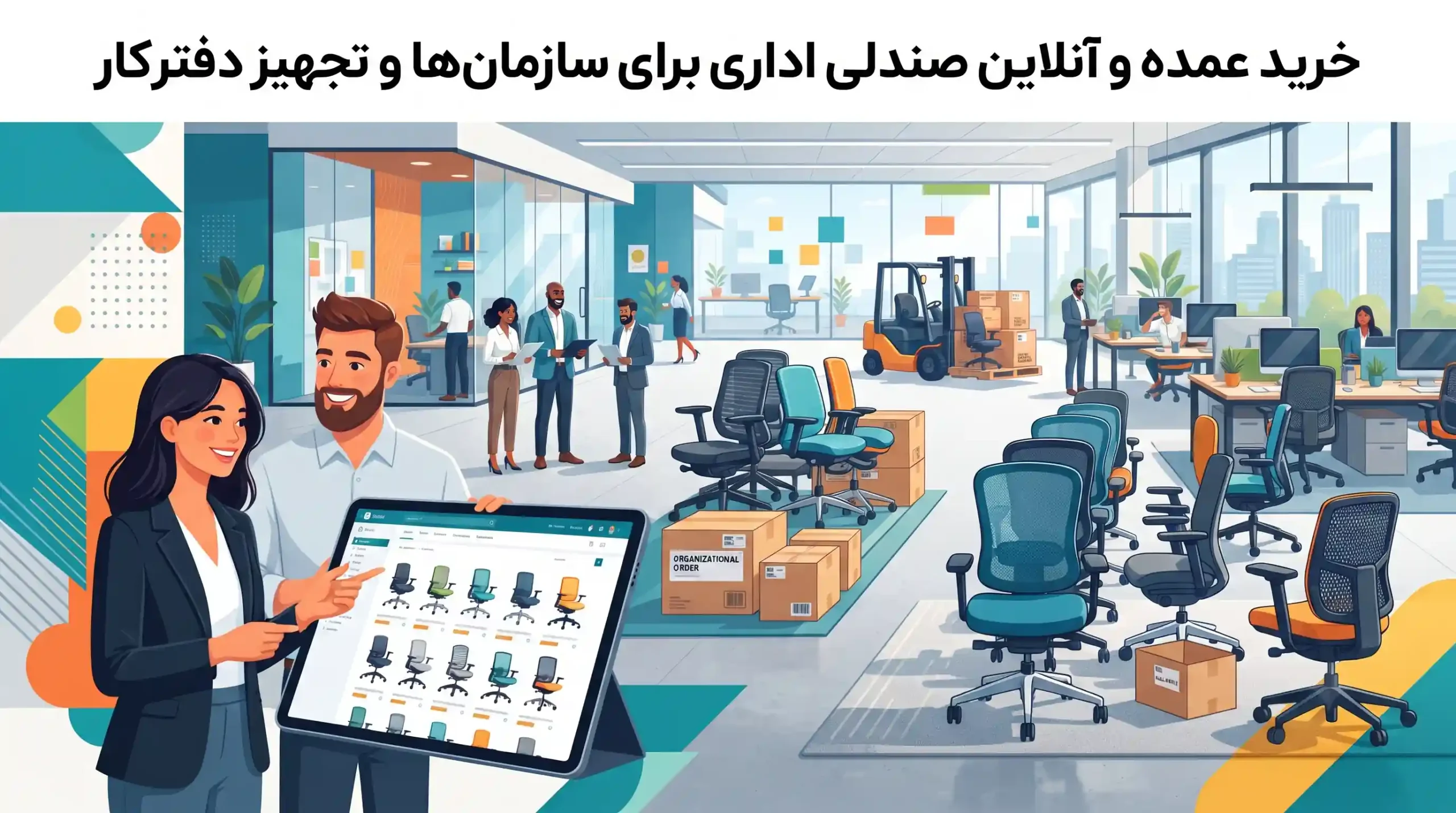 🏢 خرید عمده و آنلاین صندلی اداری برای سازمان‌ها و تجهیز دفتر کار