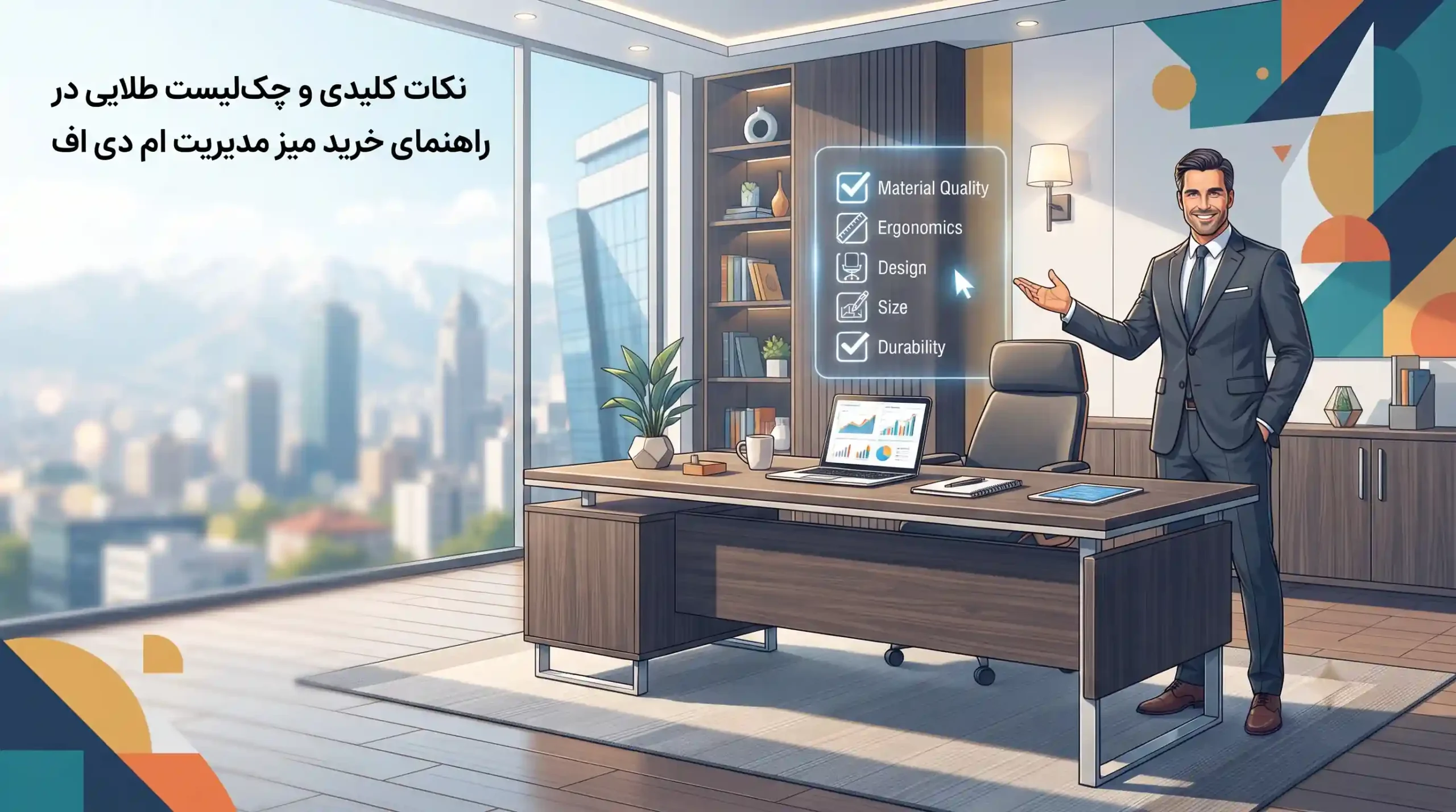 💡 نکات کلیدی و چک‌لیست طلایی در راهنمای خرید میز مدیریت ام دی اف