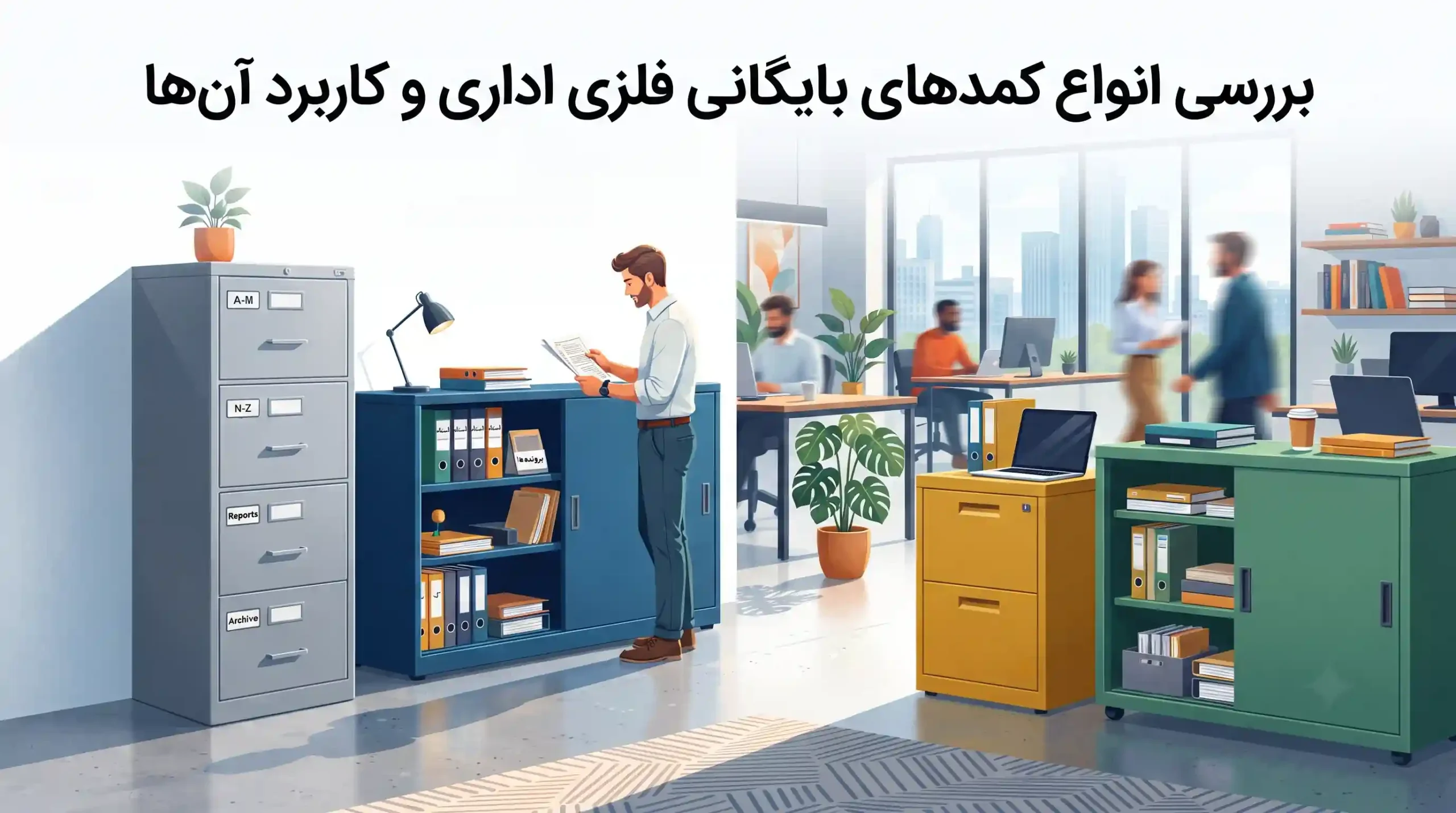 📊 بررسی انواع کمدهای بایگانی فلزی اداری و کاربرد آن‌ها
