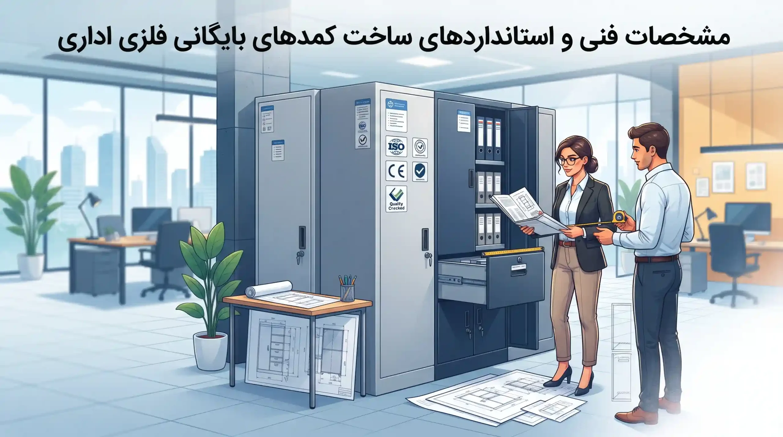 ⚙️ مشخصات فنی و استانداردهای ساخت کمدهای بایگانی فلزی اداری