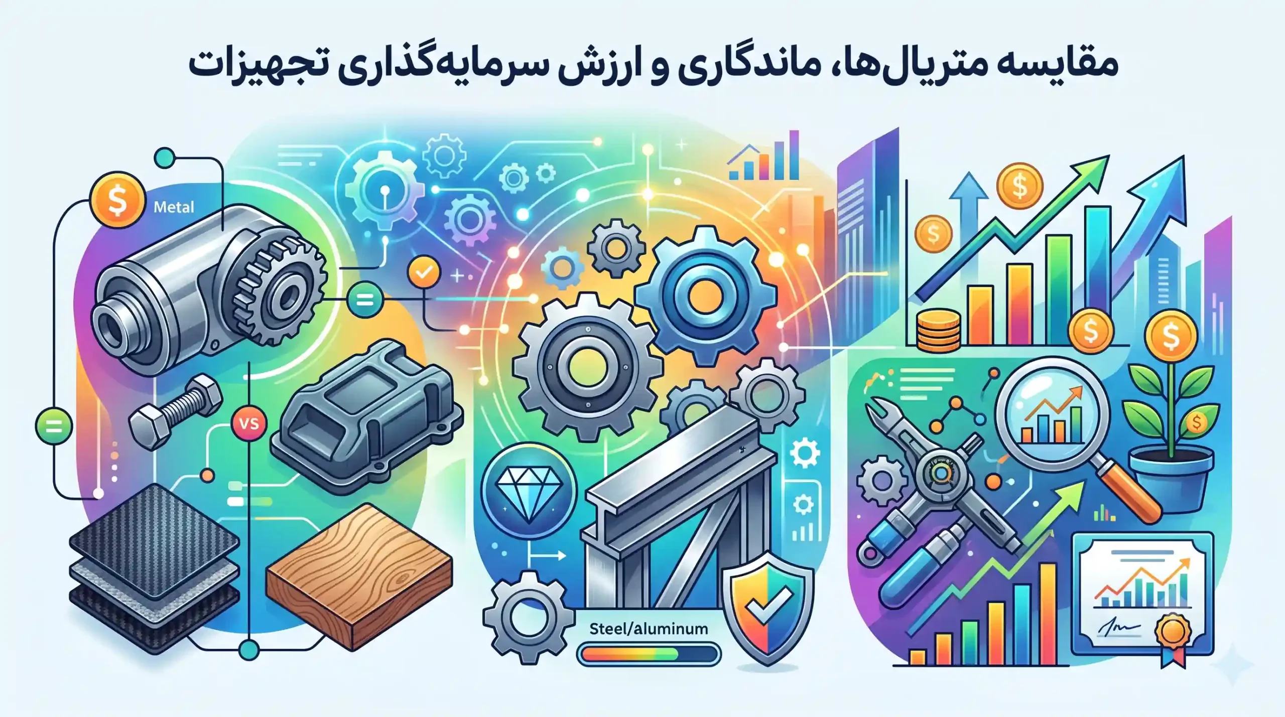 💼 مقایسه متریالها، ماندگاری و ارزش سرمایهگذاری تجهیزات