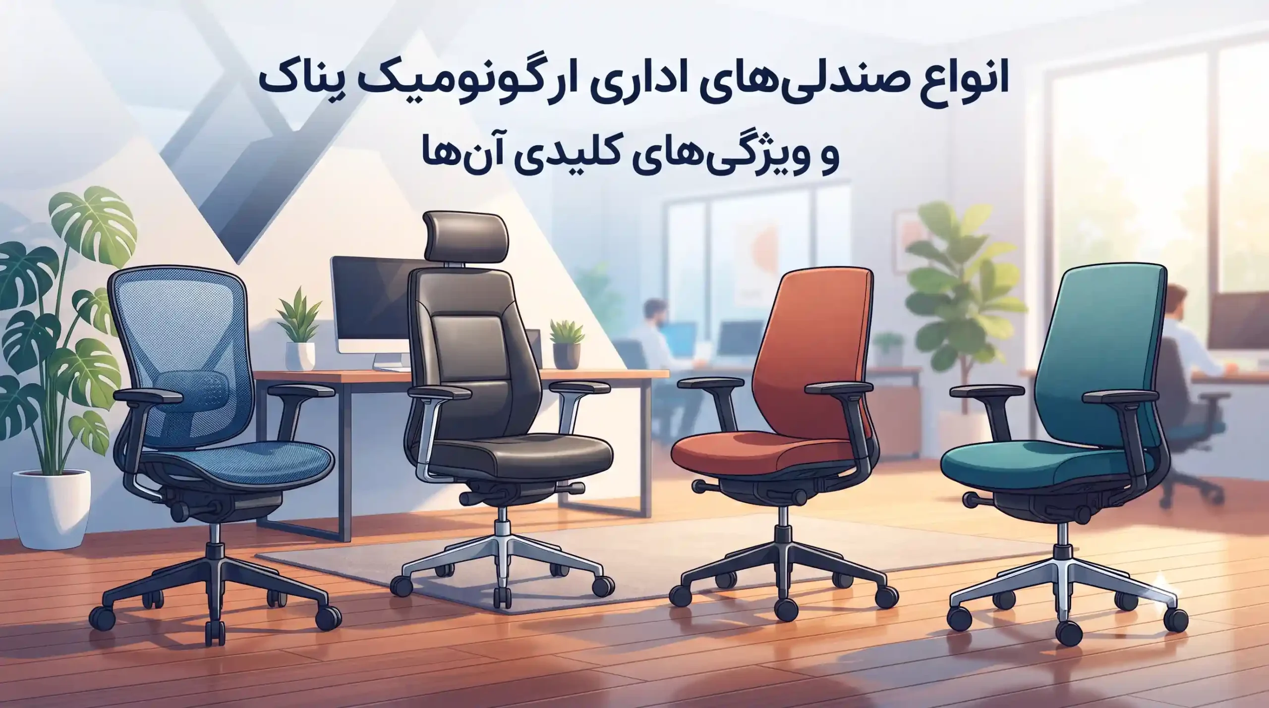🛋️ انواع صندلی‌های اداری ارگونومیک و ویژگی‌های کلیدی آن‌ها