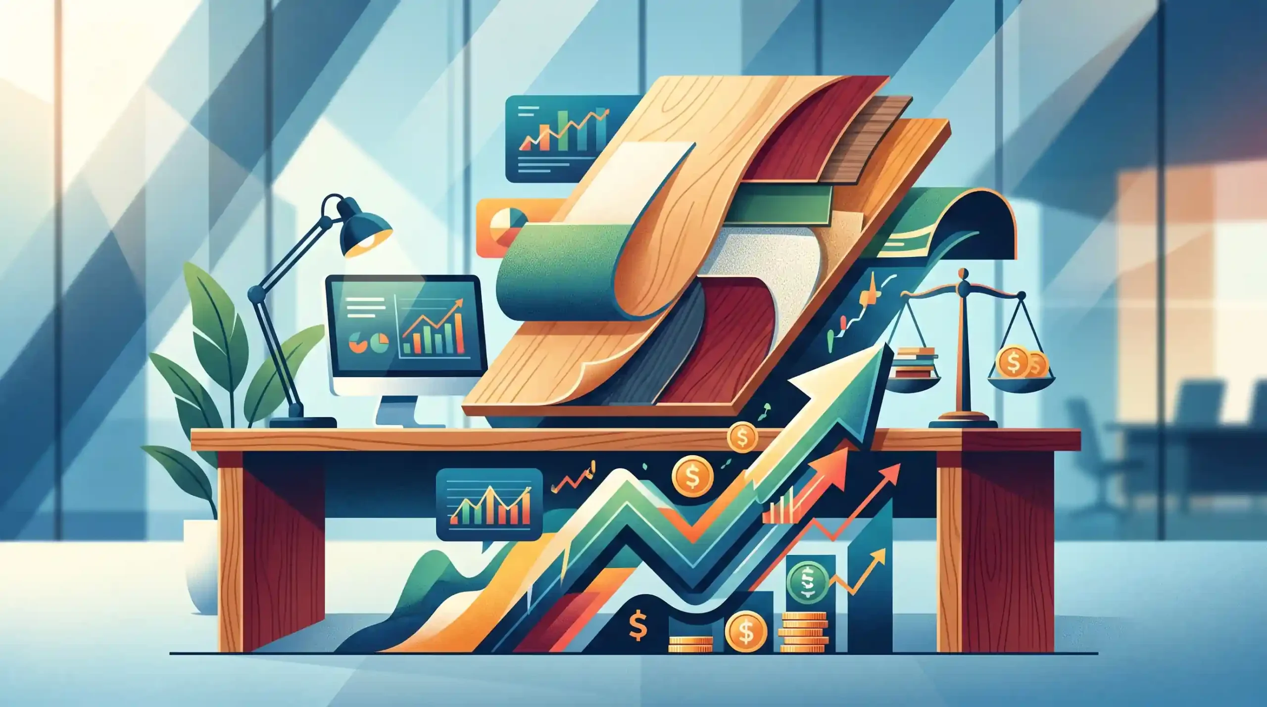 💡 نقش متریال و روکش‌ها در نوسان قیمت میز مدیریت ام دی اف