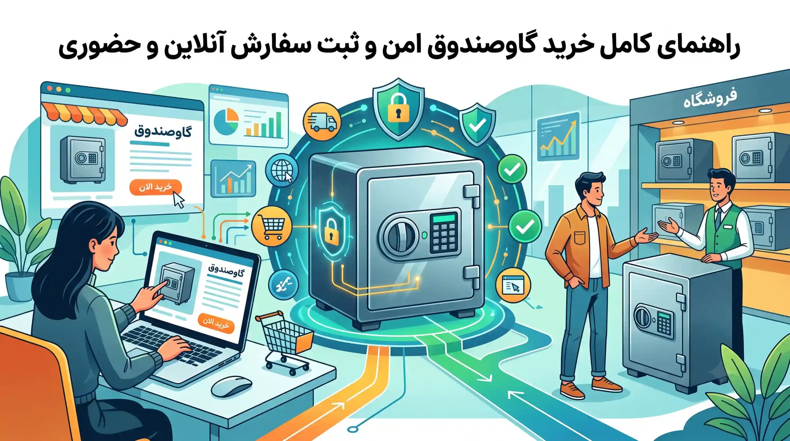 🛒 راهنمای کامل خرید گاوصندوق امن و ثبت سفارش آنلاین و حضوری