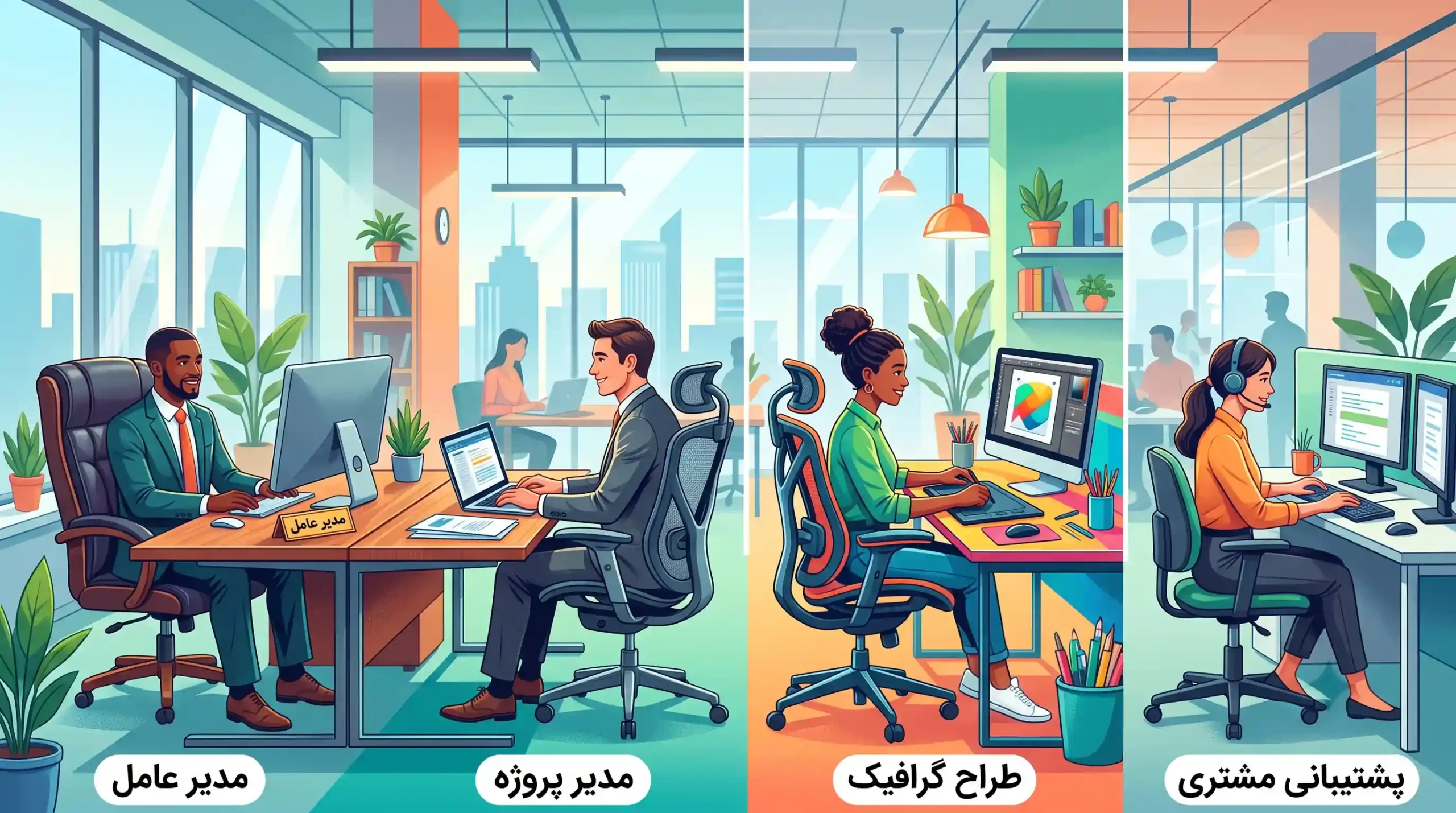 💼 انواع صندلی اداری ارگونومیک بر اساس رده شغلی و کاربری