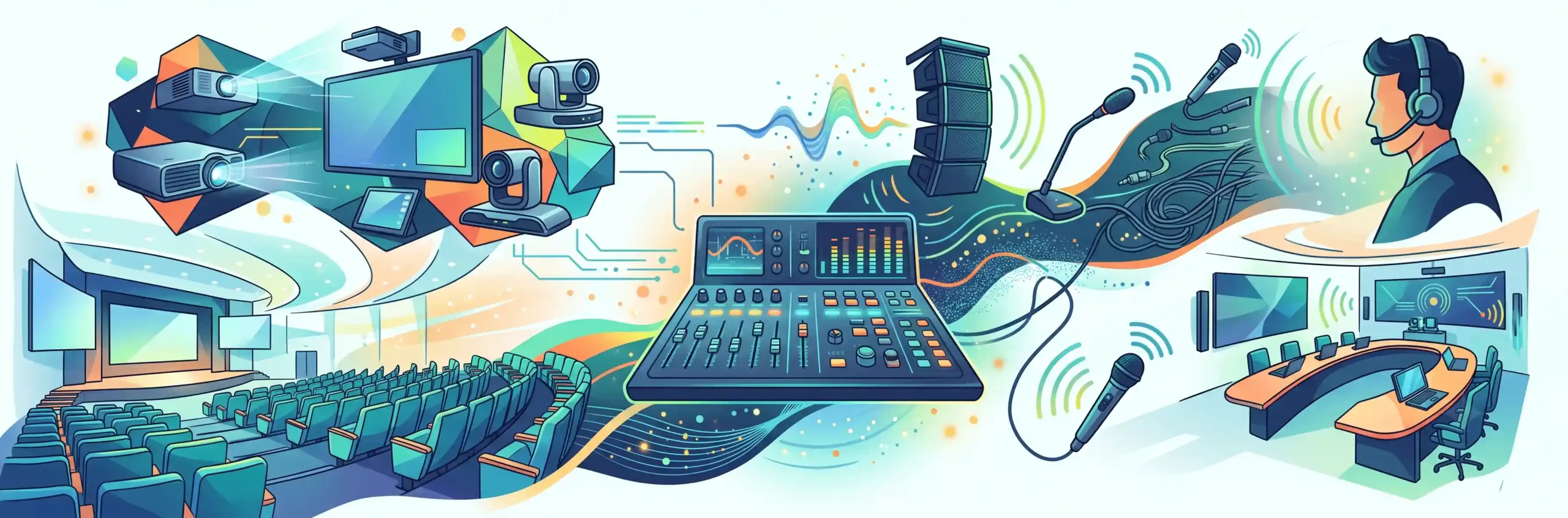 🎤 تجهیزات مدرن سالن‌های همایش، کنفرانس و سیستم‌های صوت و تصویر
