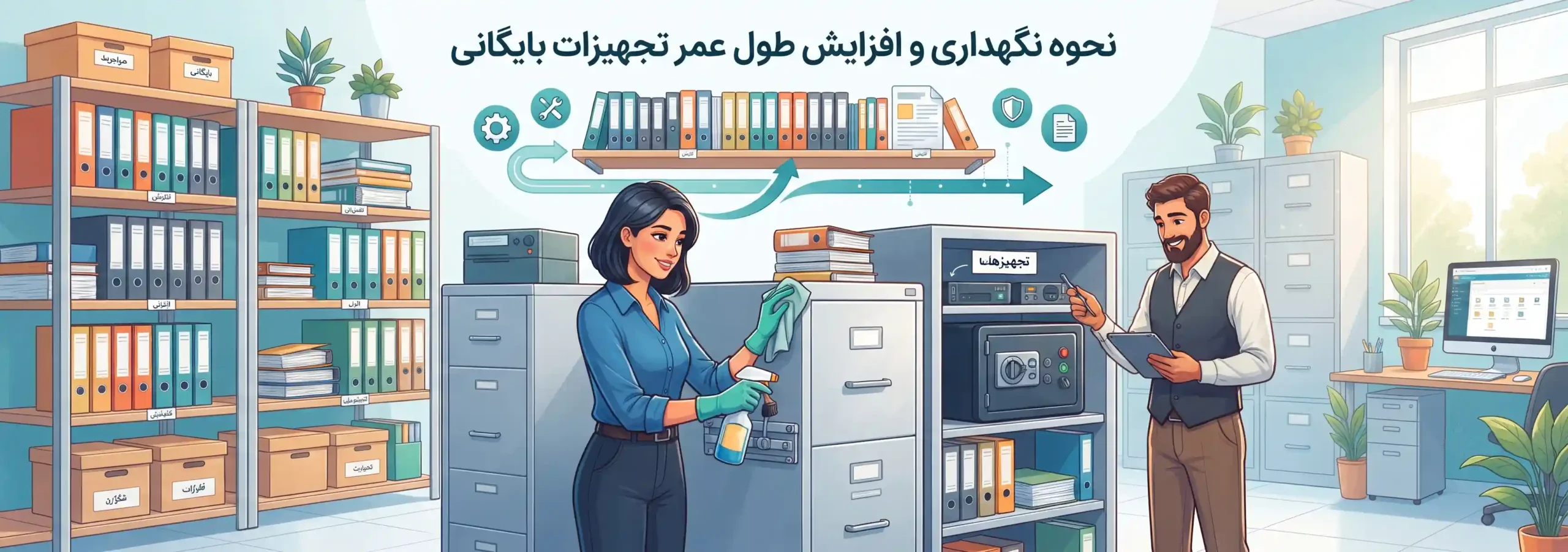 🛠️ نحوه نگهداری و افزایش طول عمر تجهیزات بایگانی