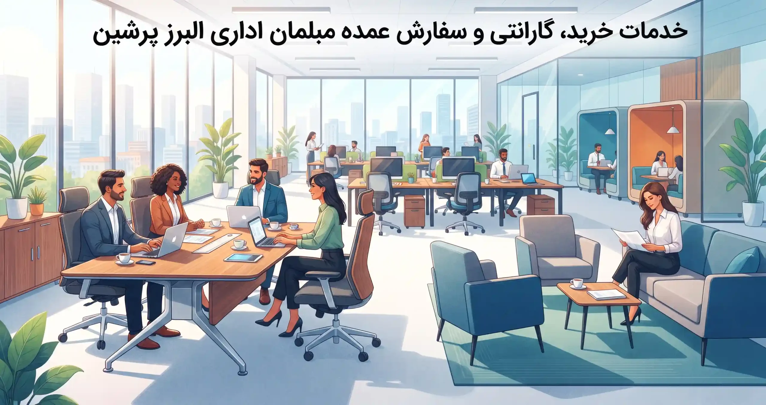 🚚 خدمات خرید، گارانتی و سفارش عمده مبلمان اداری البرز پرشین