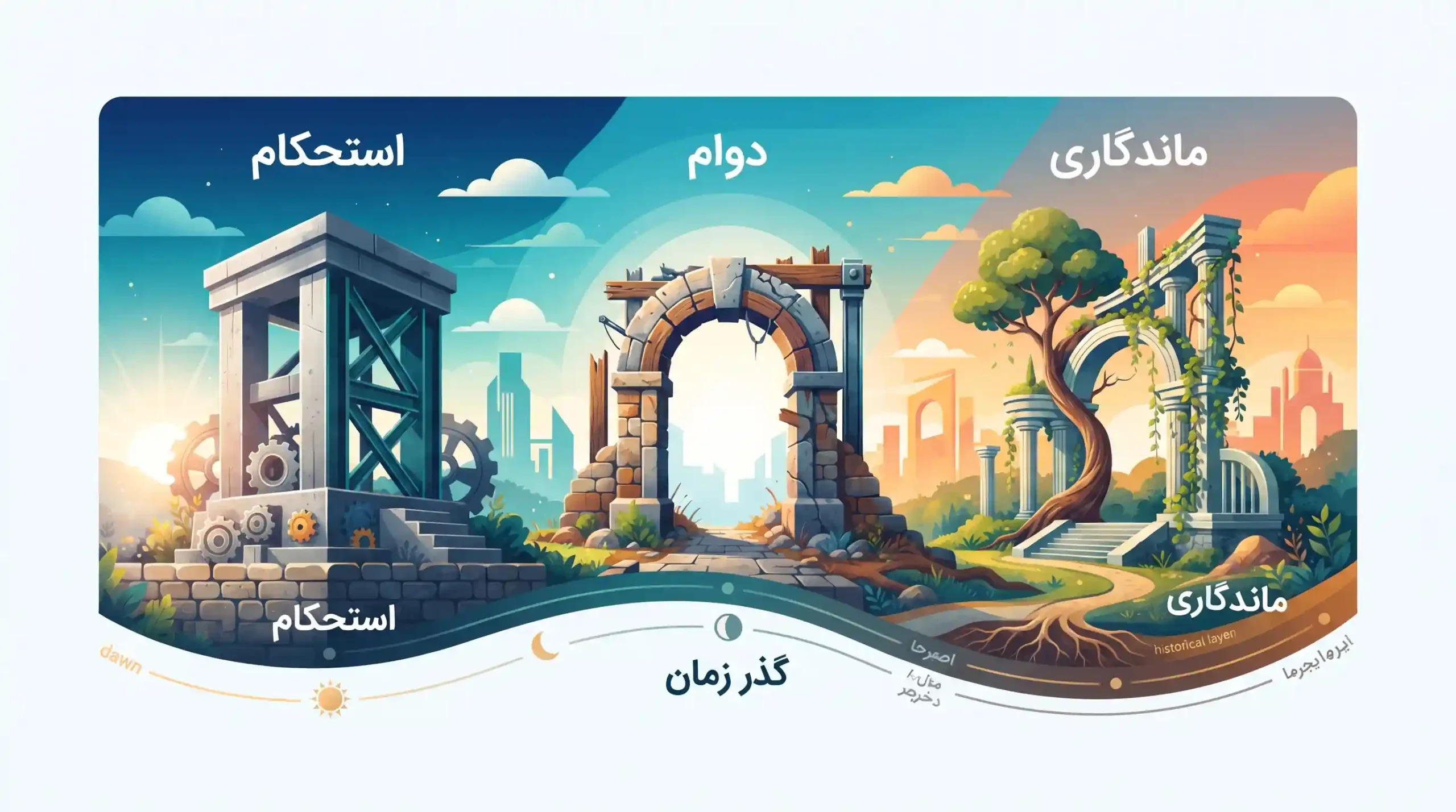 ⚖️ مقایسه شاخص‌های دوام استحکام و ماندگاری در گذر زمان