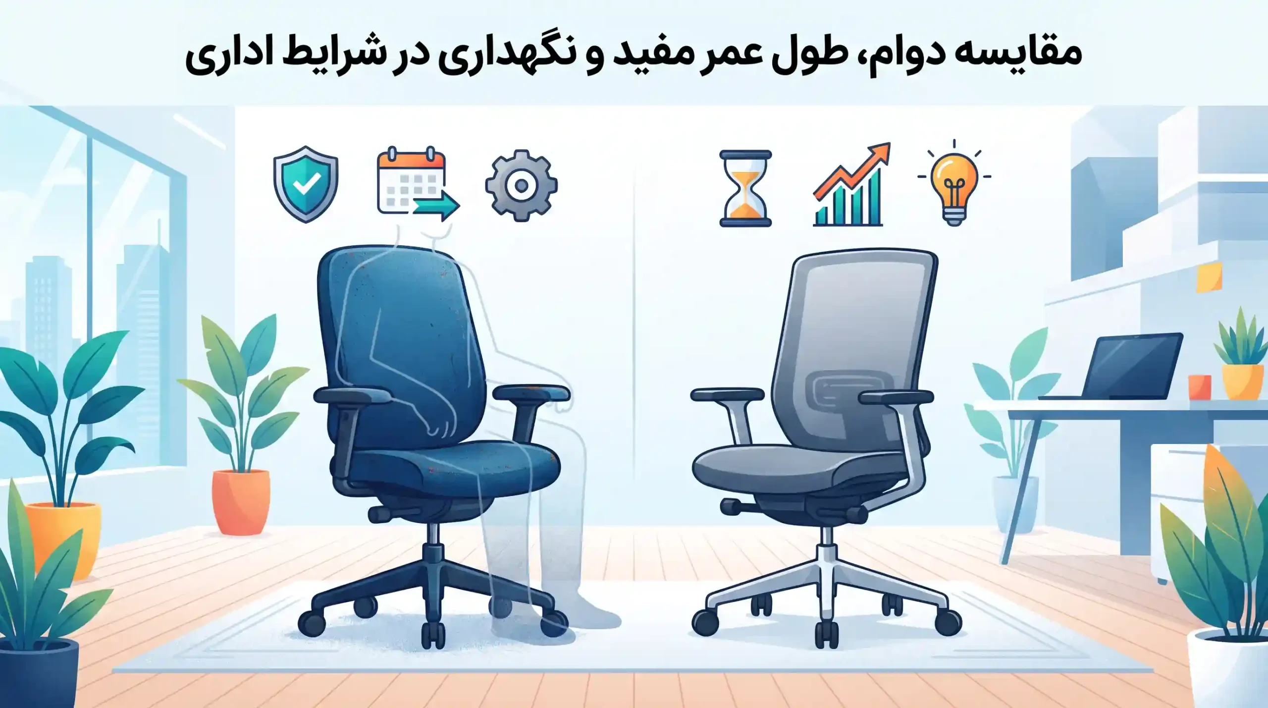 ⏳ مقایسه دوام، طول عمر مفید و نگهداری در شرایط اداری