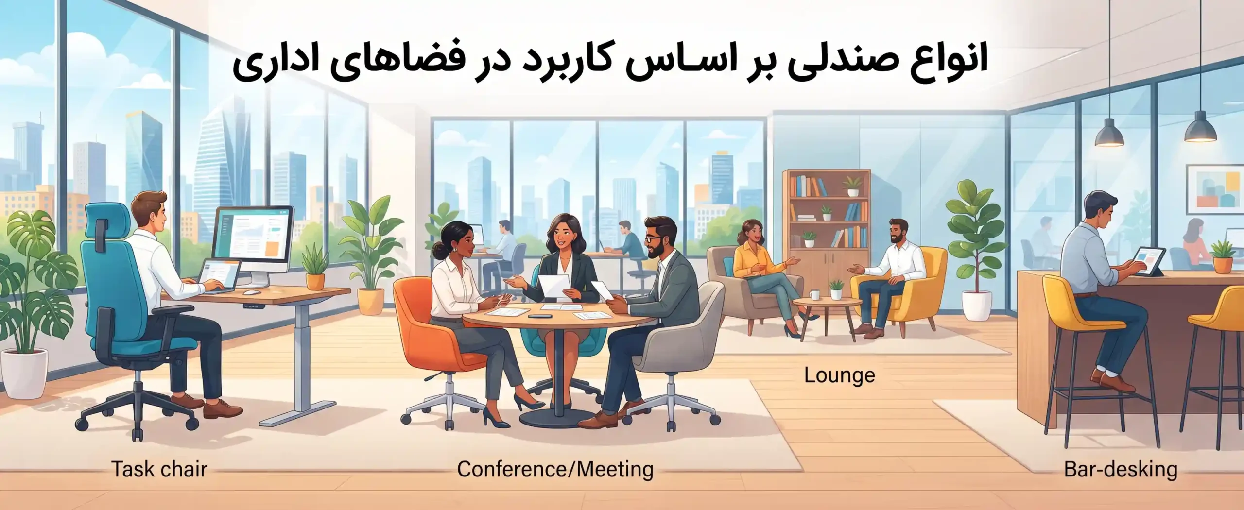 👔 انواع صندلی بر اساس کاربرد در فضاهای اداری