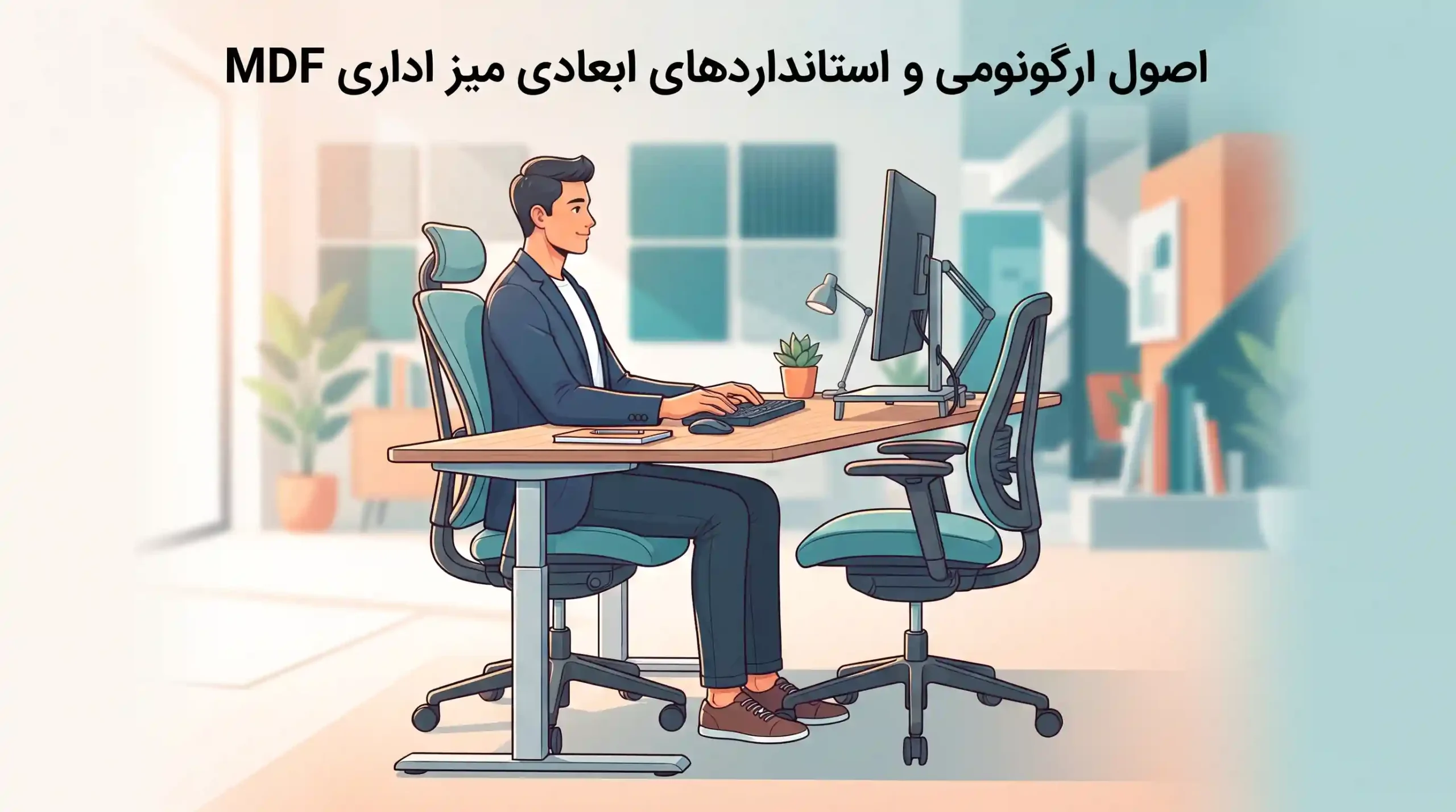 📐 اصول ارگونومی و استانداردهای ابعادی میز اداری MDF