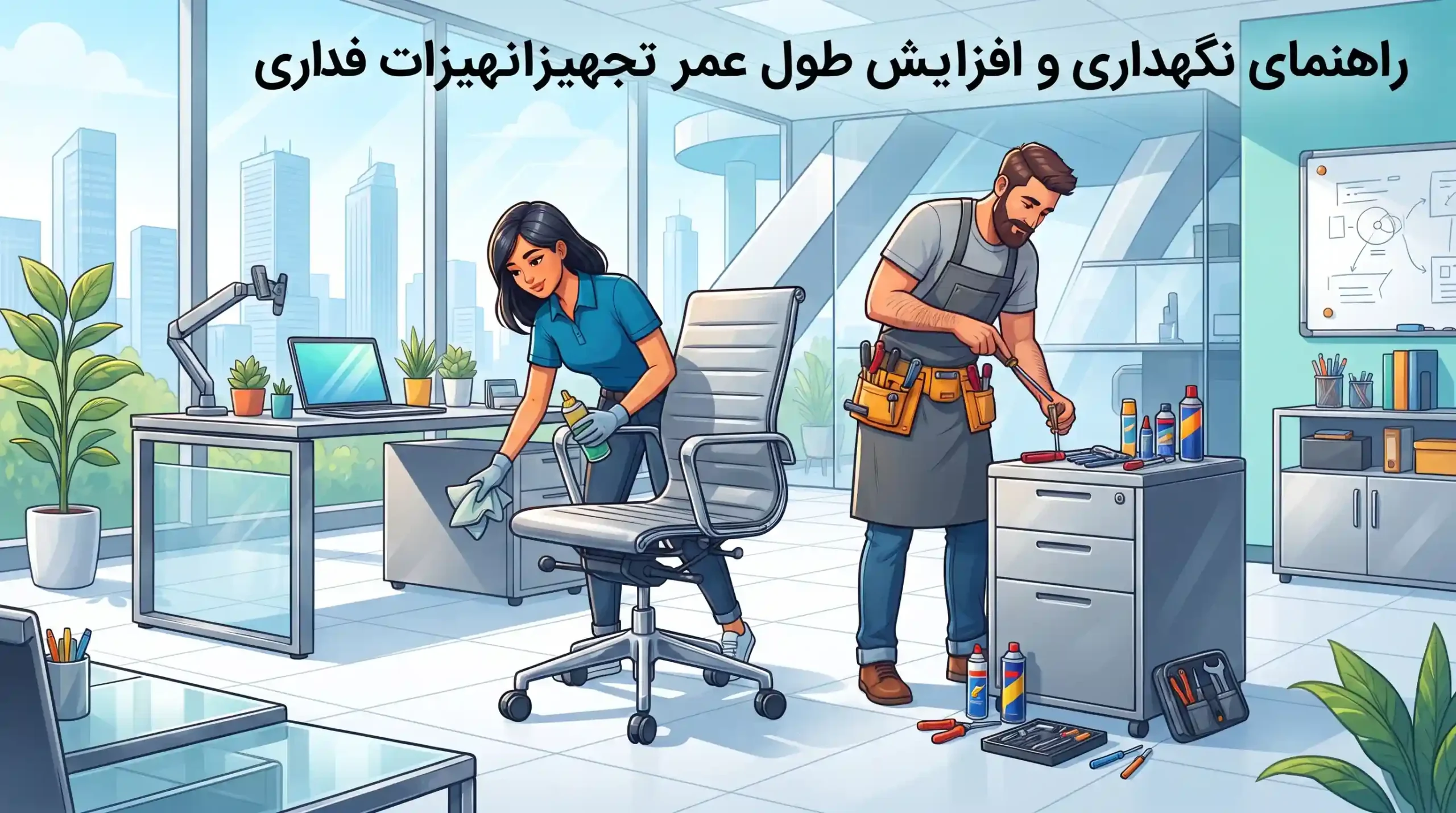 💡 راهنمای نگهداری و افزایش طول عمر تجهیزات فلزی اداری