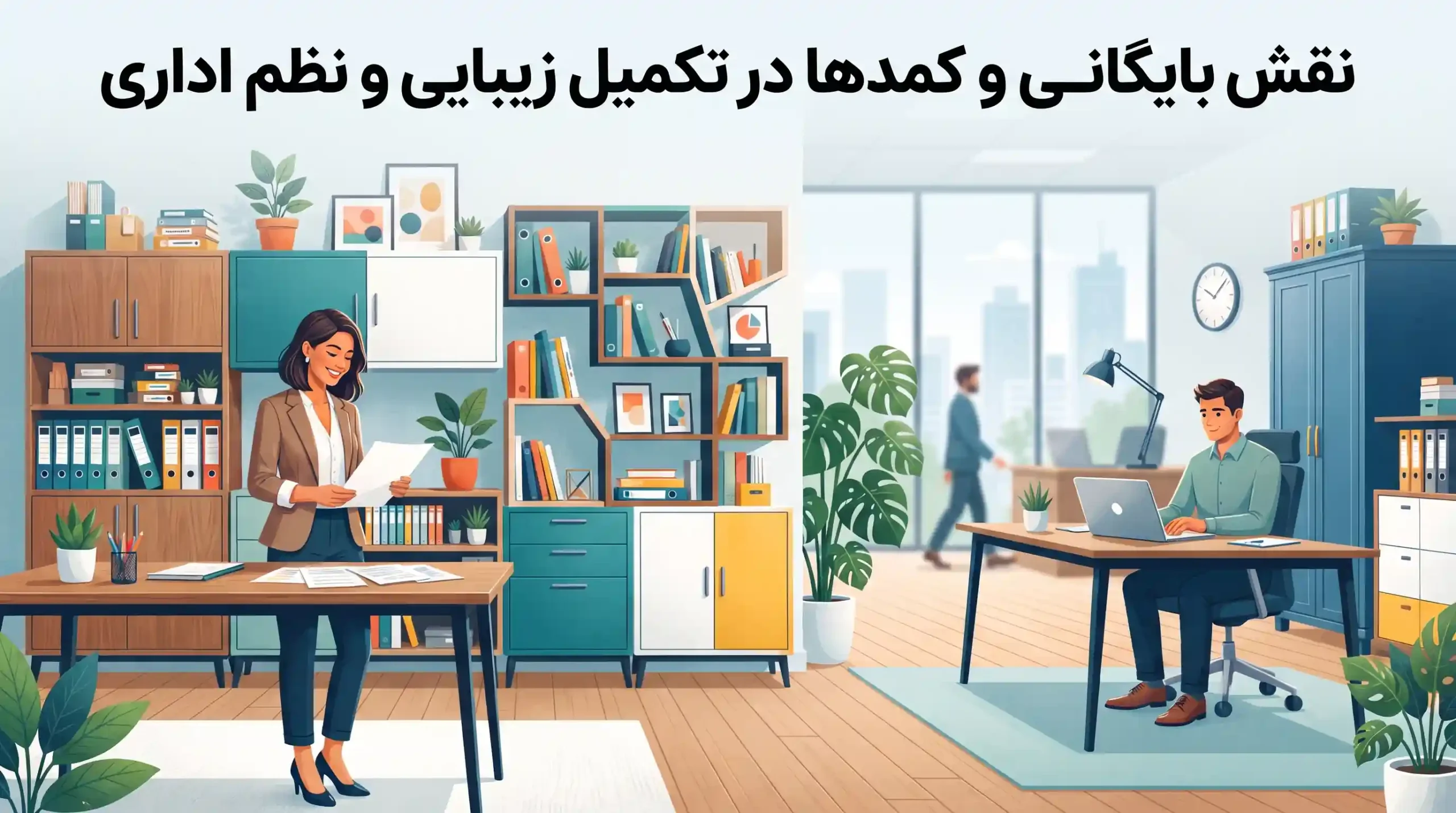 🗂️ نقش بایگانی و کمدها در تکمیل زیبایی و نظم اداری