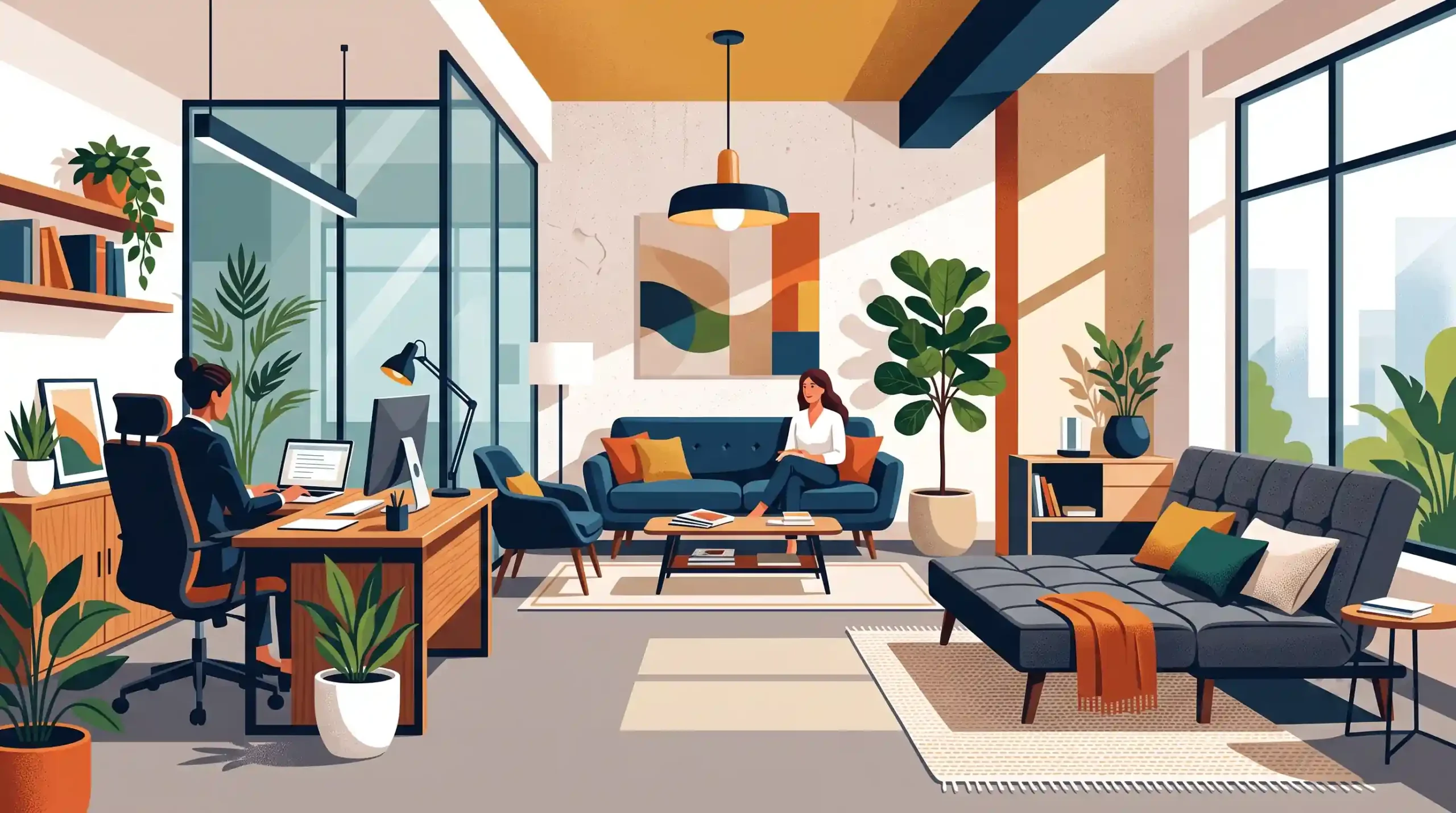 🛋️ مبلمان اداری و کاناپه‌های انتظار و تخت خواب شو در دکوراسیون