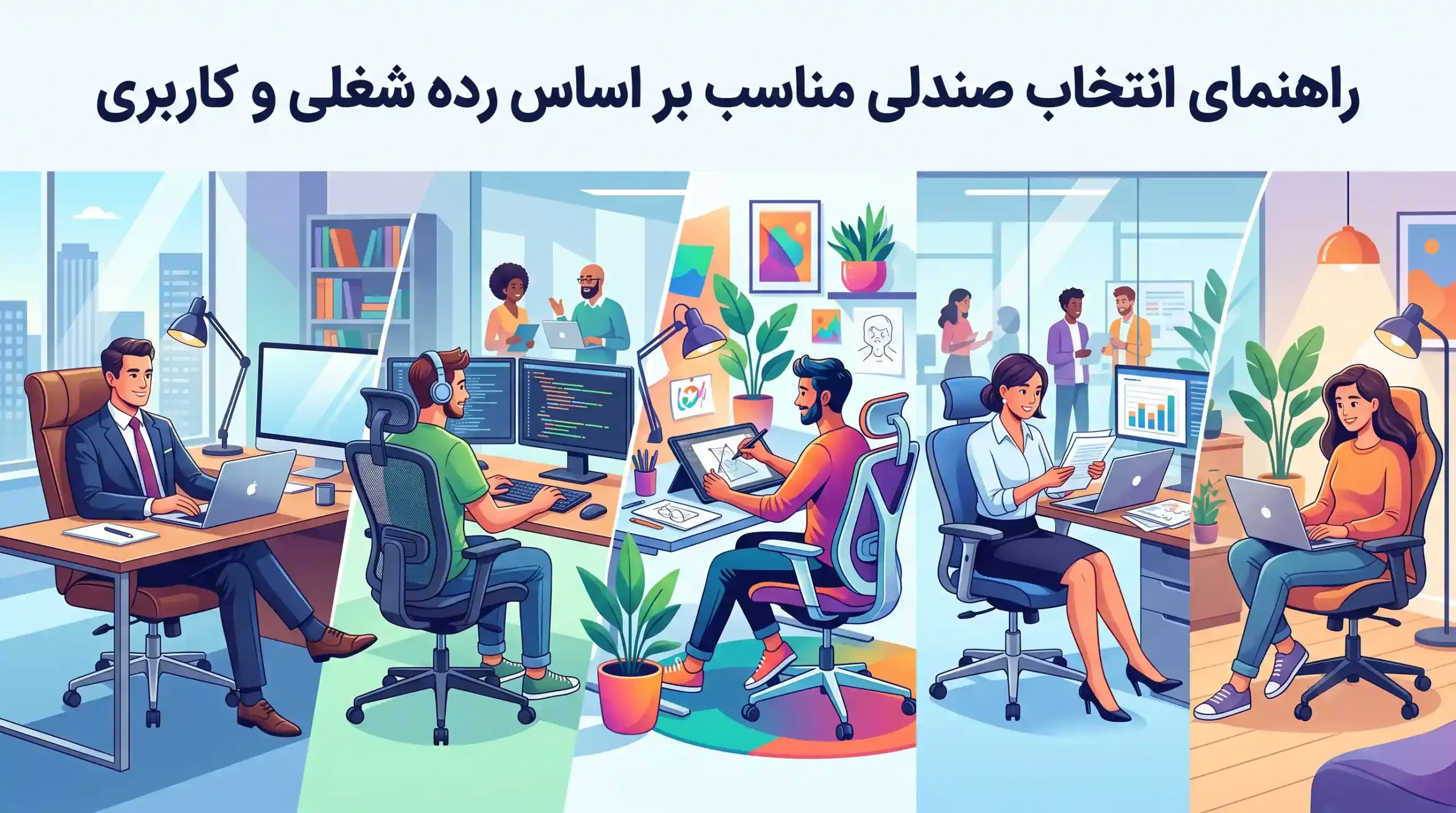 🏢 راهنمای انتخاب صندلی مناسب بر اساس رده شغلی و کاربری