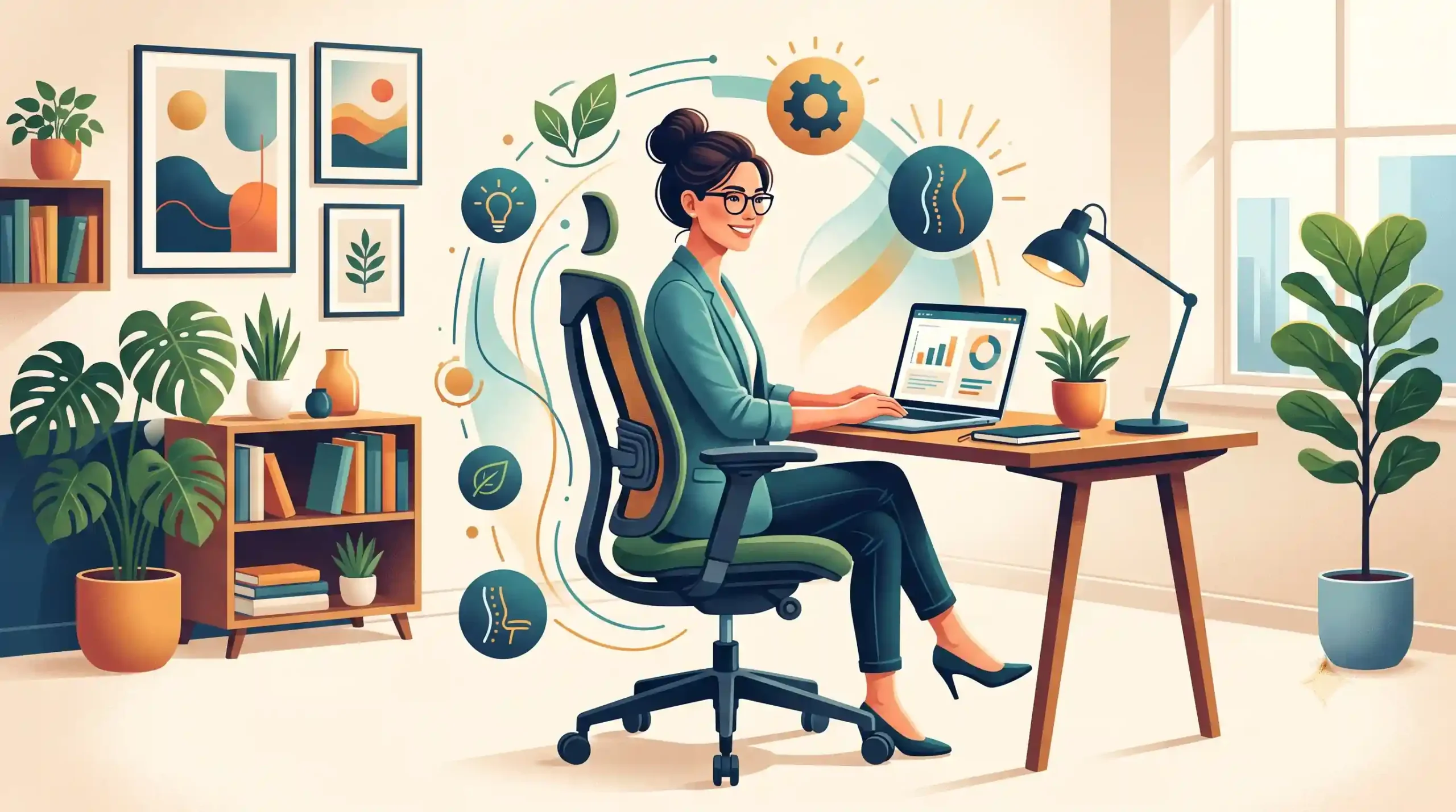 🎨 نقش ارگونومی صندلی در زیبایی و چیدمان دفتر کار