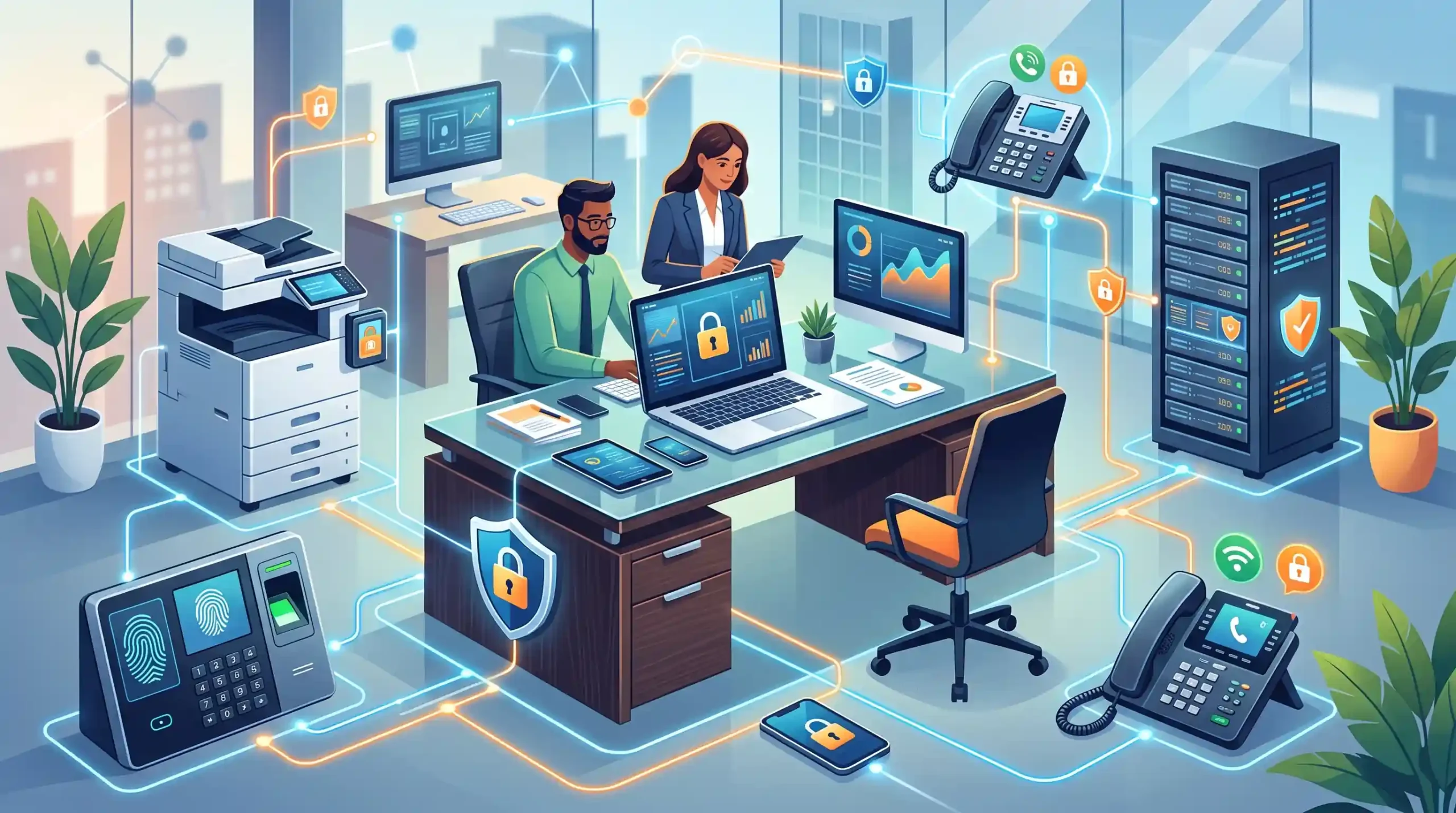 🛡️ بررسی امنیت و هماهنگی میز مدیریت با سایر تجهیزات اداری
