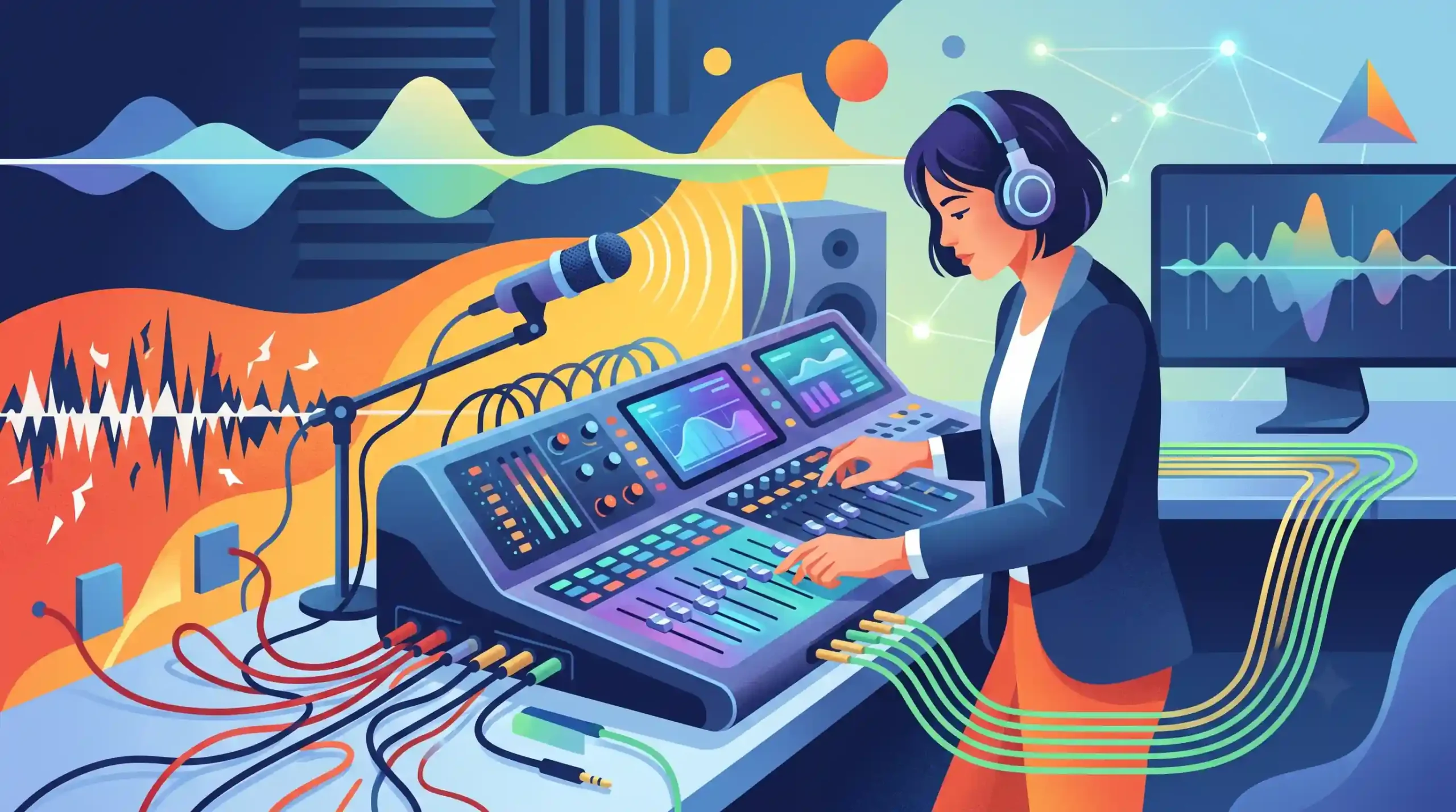 🎛️ سیستم‌های پردازش صدا و میکسرها برای حذف نویز و اکو