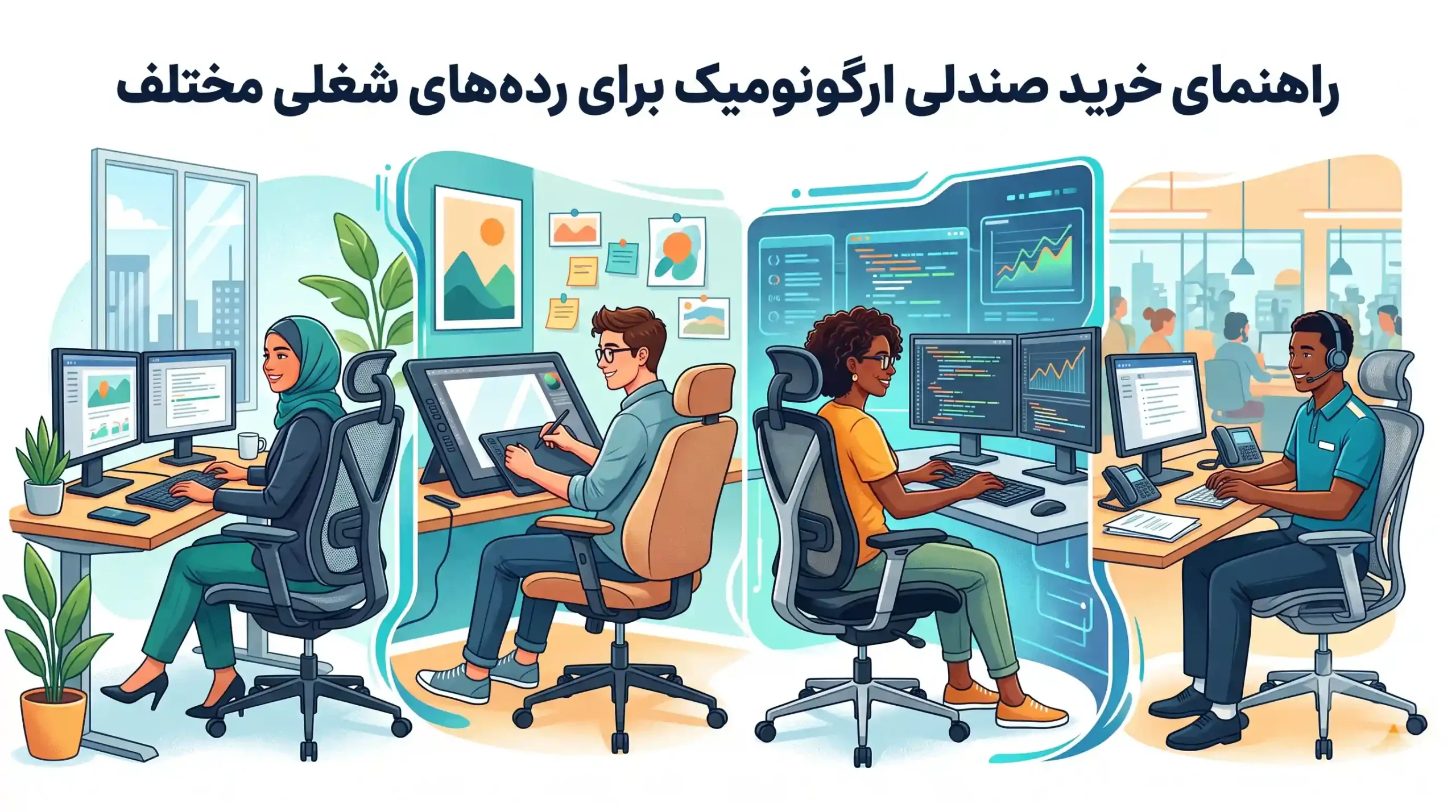 🏢 راهنمای خرید صندلی ارگونومیک برای رده‌های شغلی مختلف