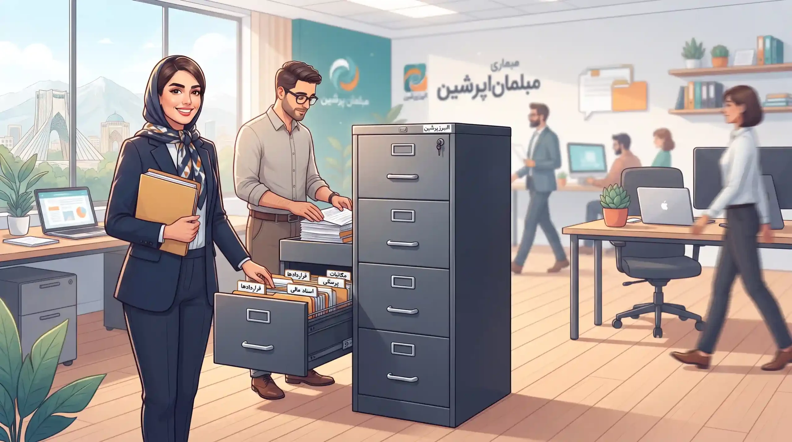 🏬 راهنمای خرید کمد بایگانی فلزی اداری از مبلمان اداری البرز پرشین