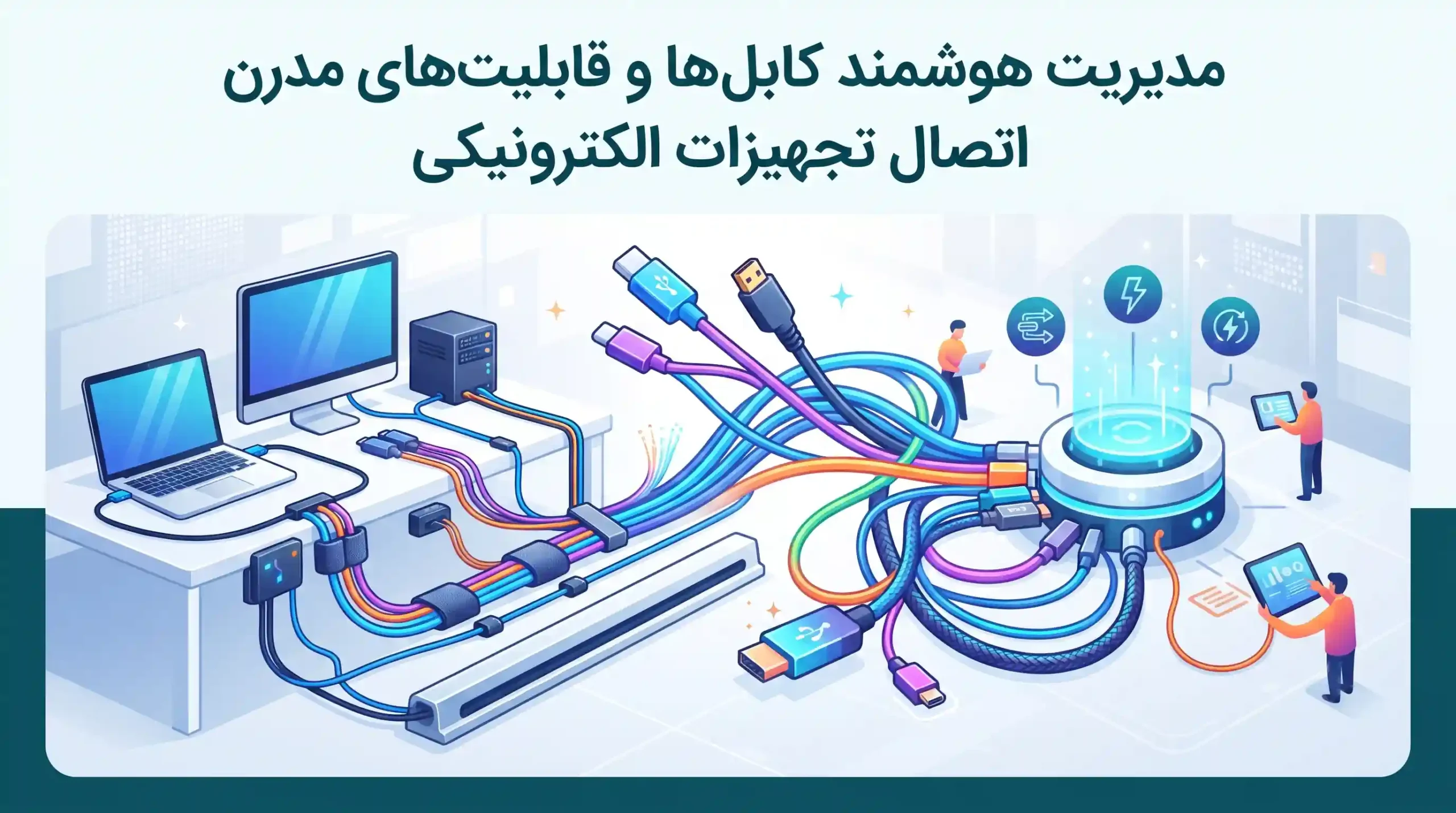 🔌 مدیریت هوشمند کابلها و قابلیتهای مدرن اتصال تجهیزات الکترونیکی