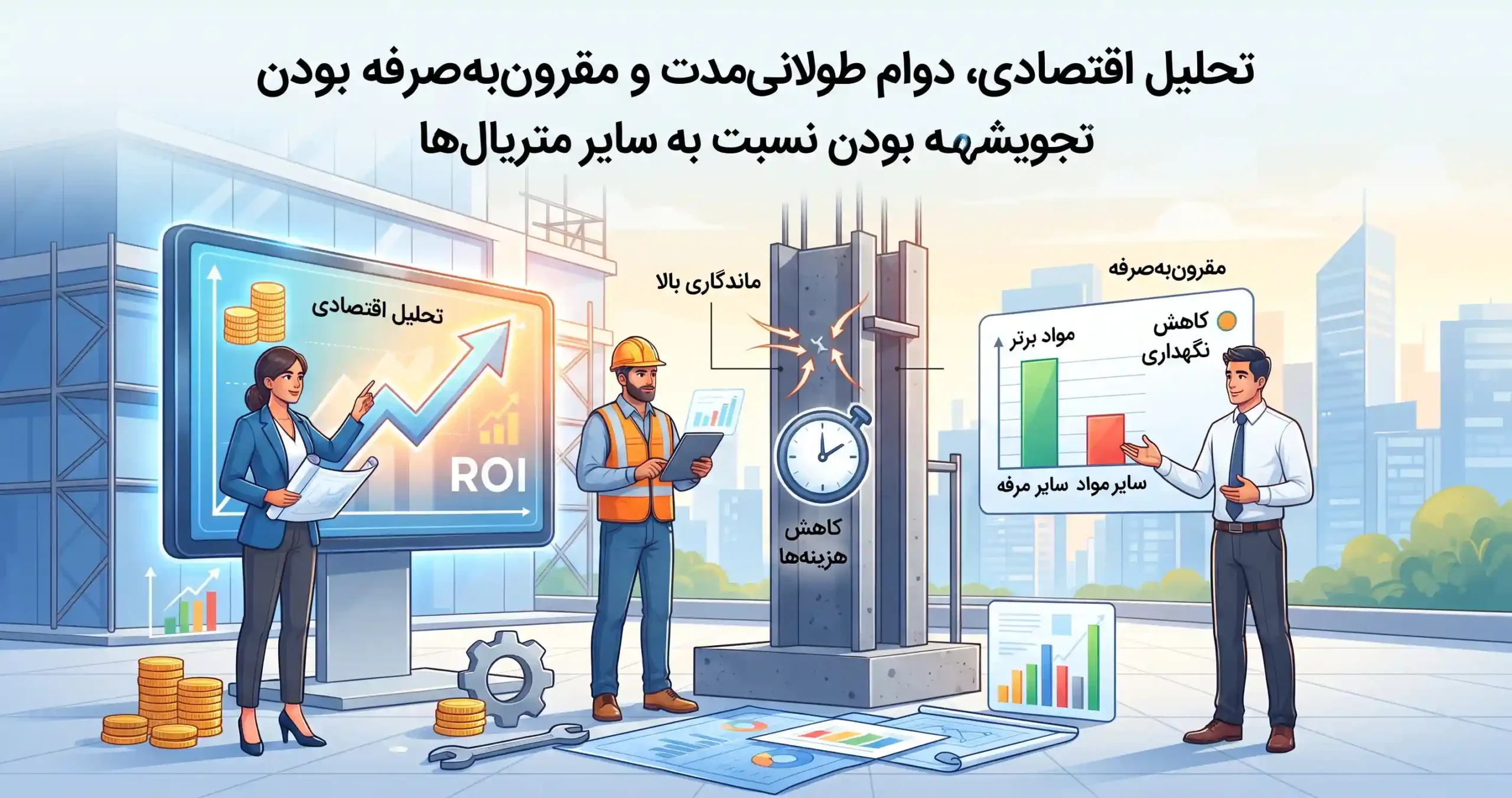 💰 تحلیل اقتصادی، دوام طولانیمدت و مقرونبهصرفه بودن نسبت به سایر متریالها