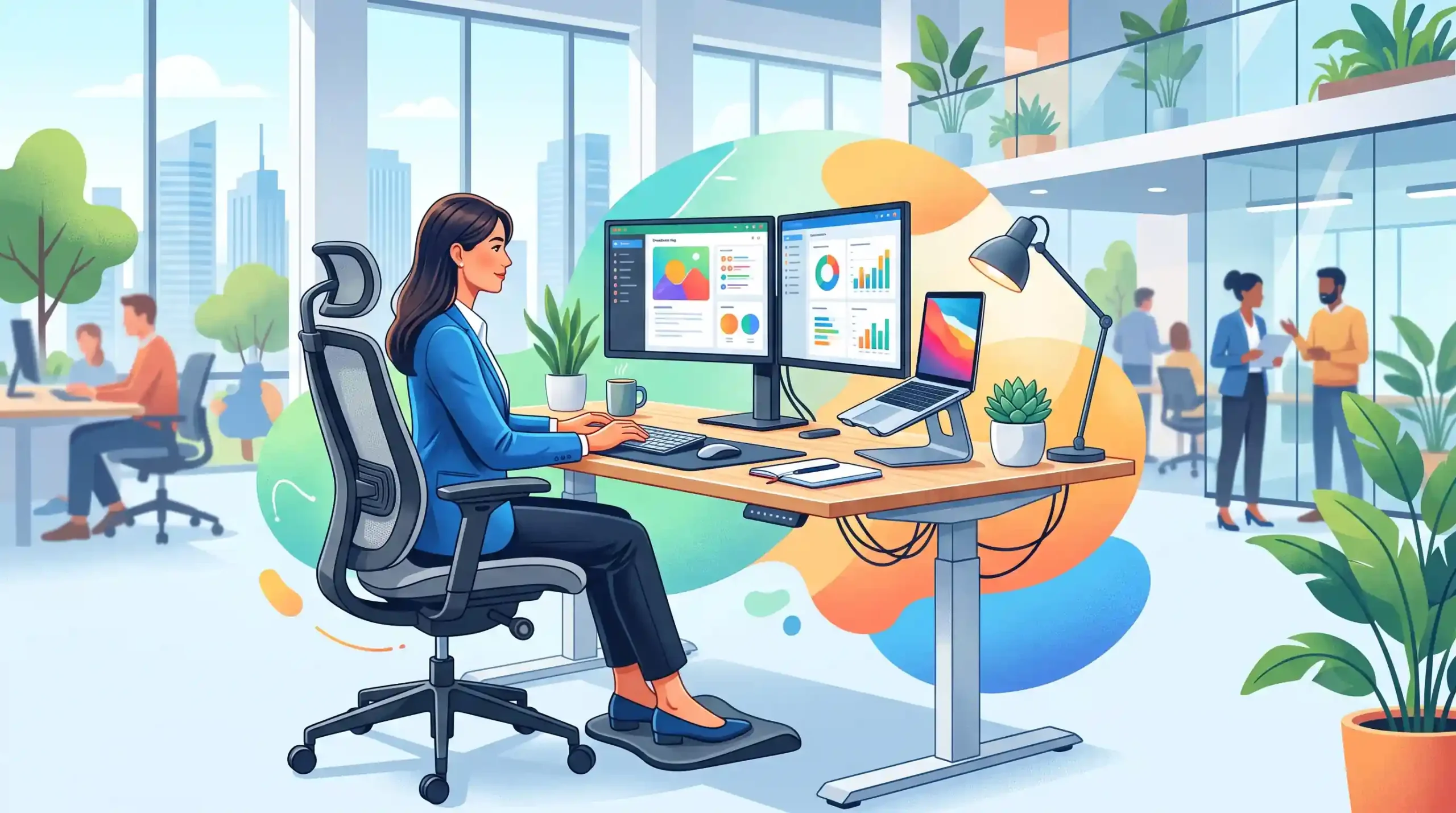 🖥️ هماهنگی میز و صندلی ارگونومیک با ایستگاههای کاری مدرن