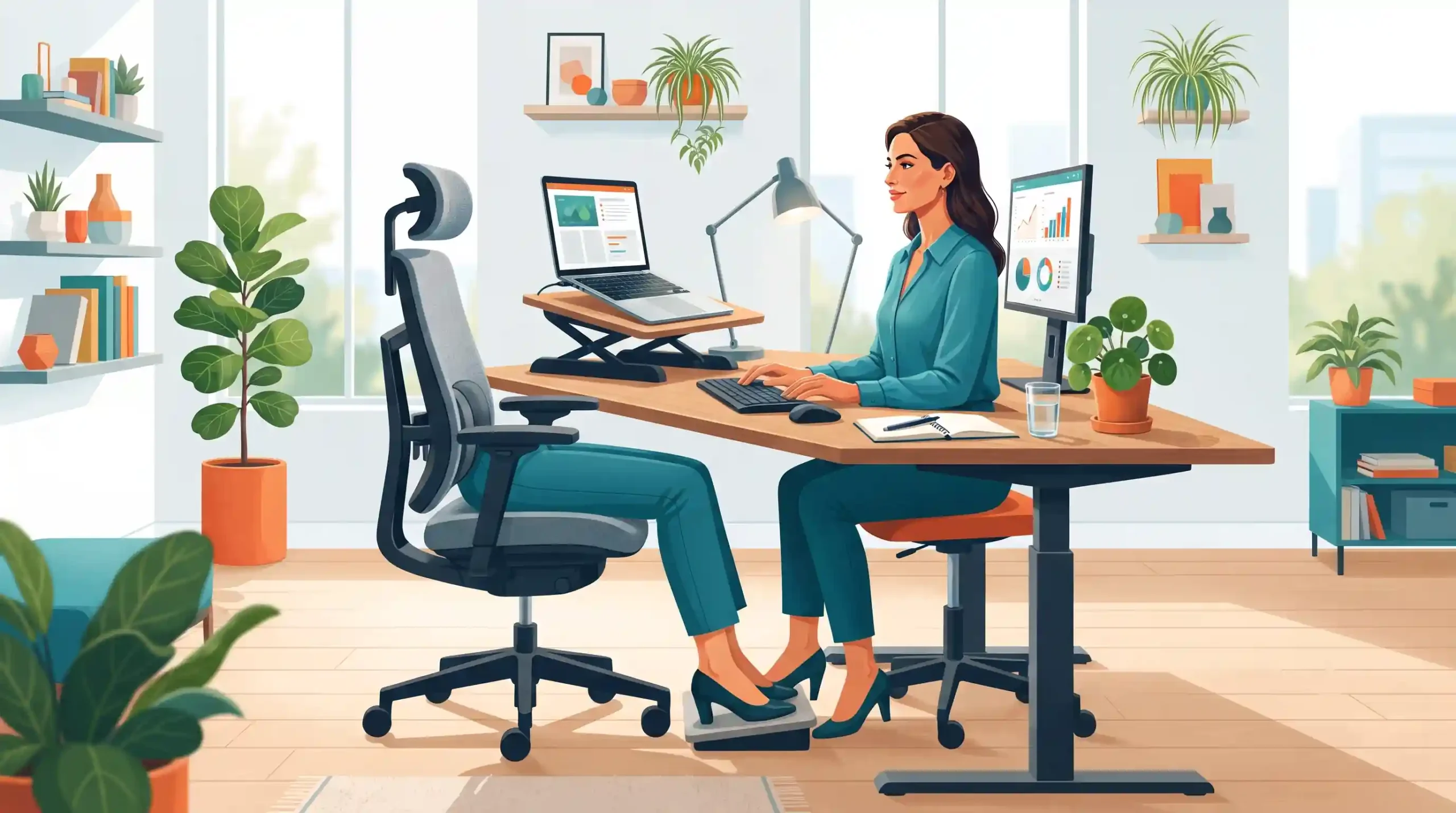 🏢 ارگونومی و اصول بهداشت کار در انتخاب صندلی و میز اداری