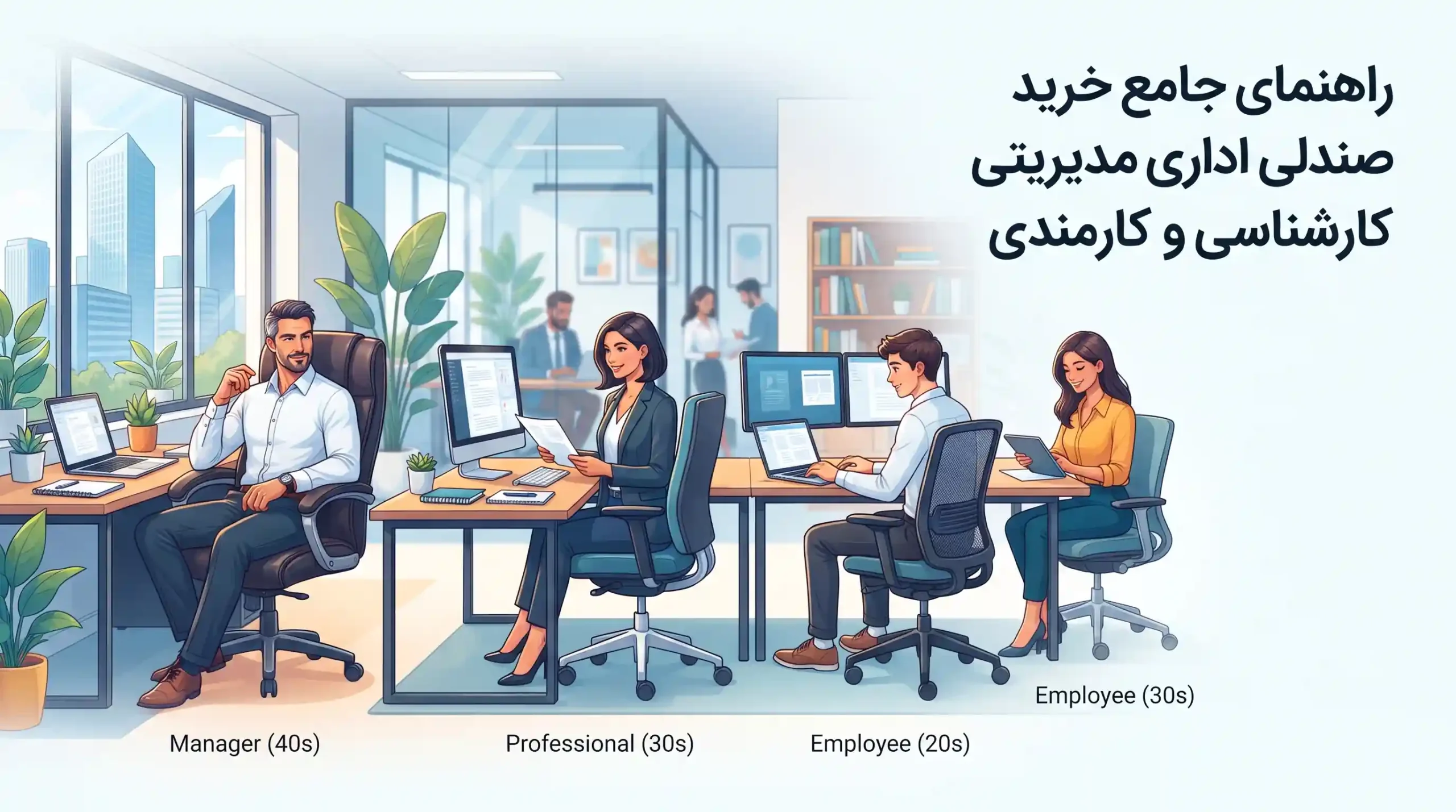 💼 راهنمای جامع خرید صندلی اداری مدیریتی کارشناسی و کارمندی