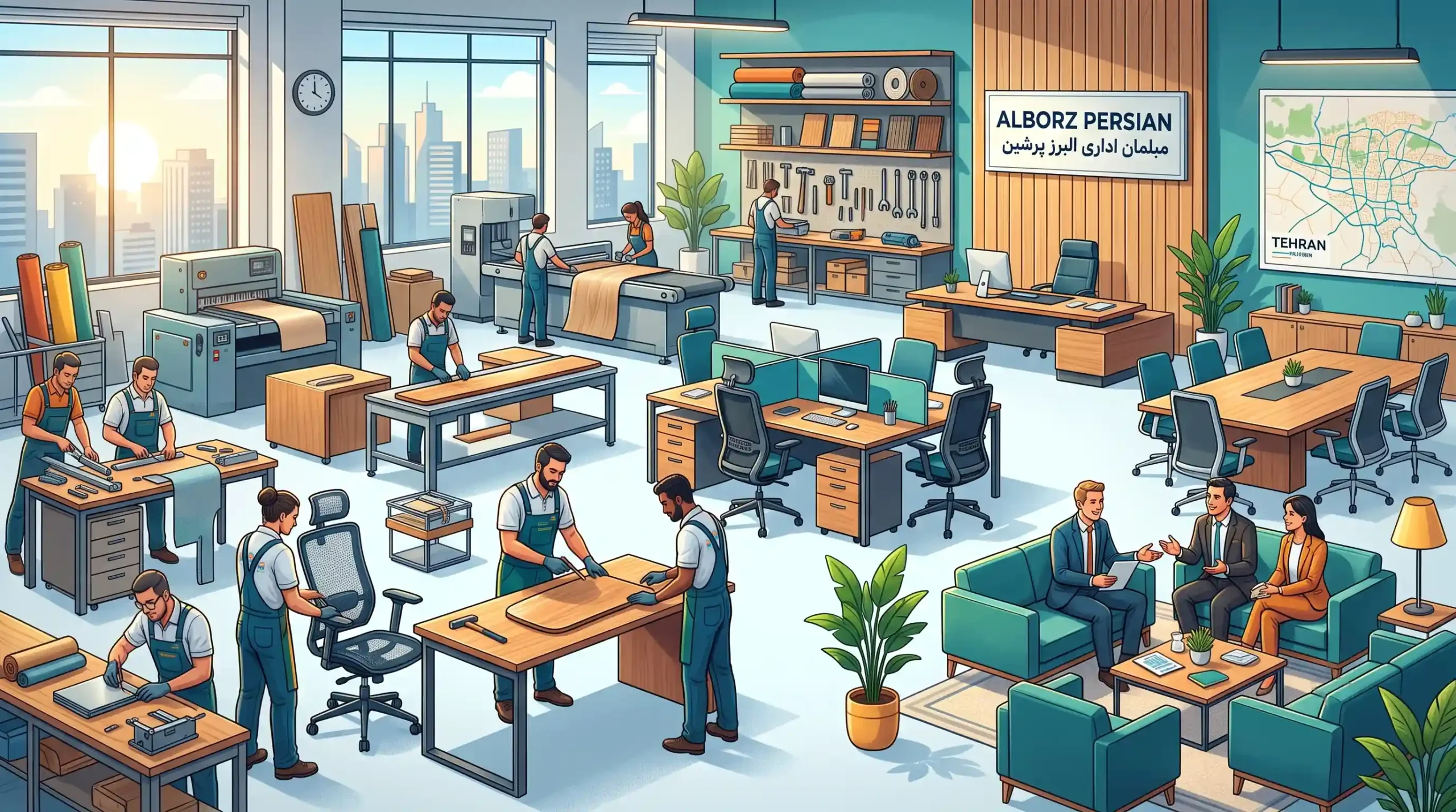 🏢 خرید از تولیدکننده معتبر؛ خدمات مبلمان اداری البرز پرشین