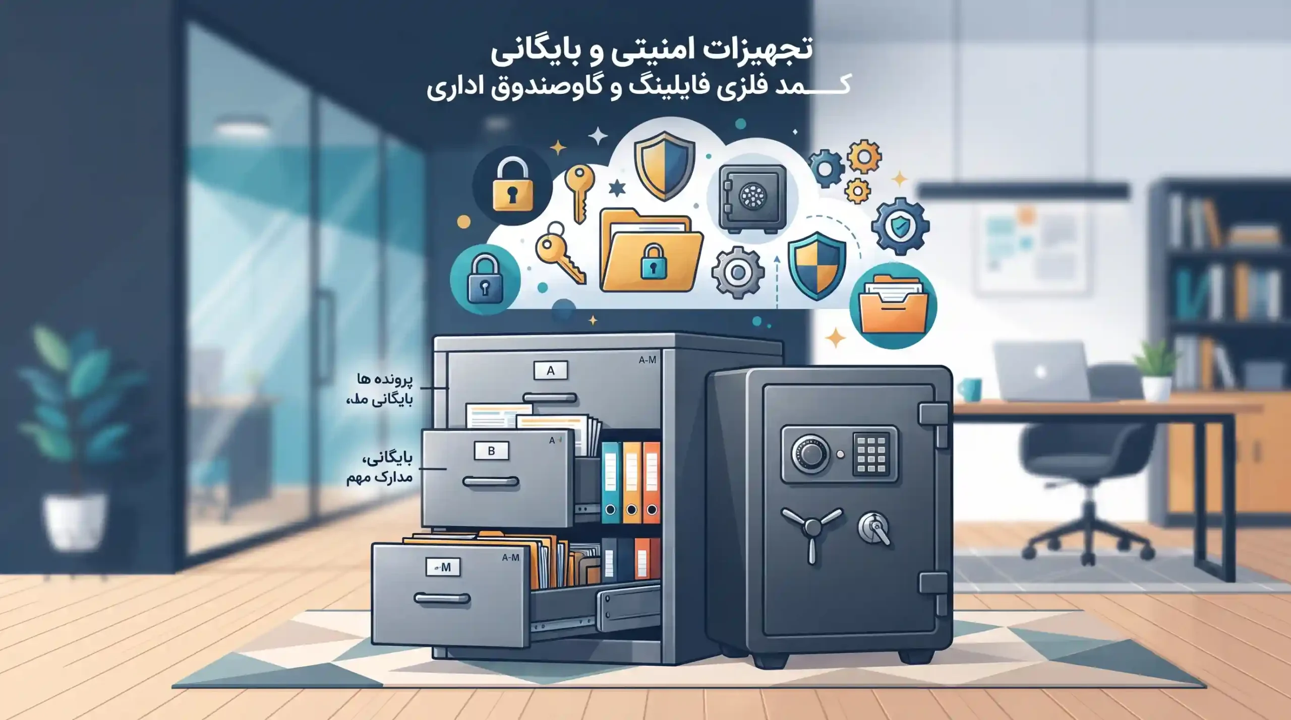 🔐 تجهیزات امنیتی و بایگانی کمد فلزی فایلینگ و گاوصندوق اداری