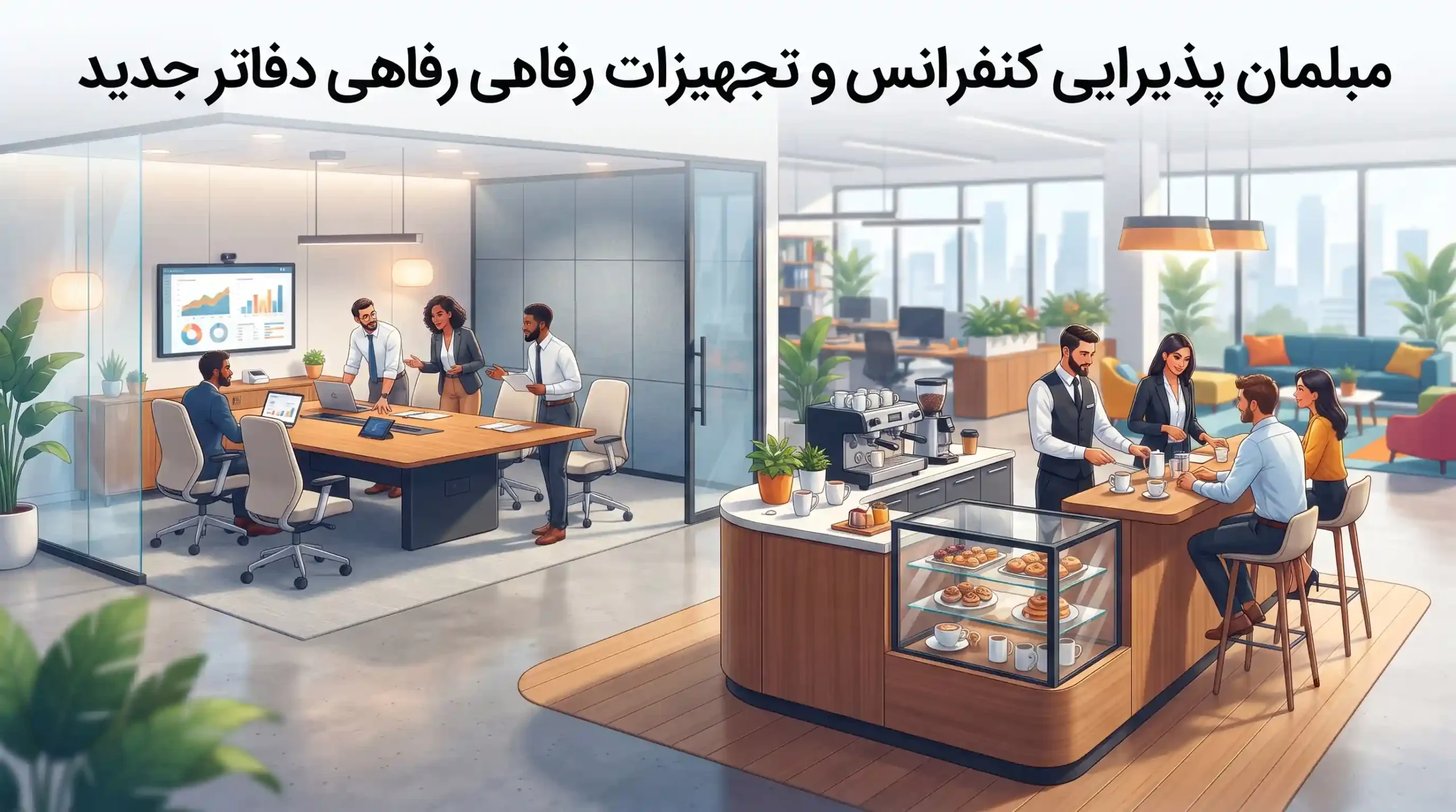🛋️ مبلمان پذیرایی کنفرانس و تجهیزات رفاهی دفاتر جدید