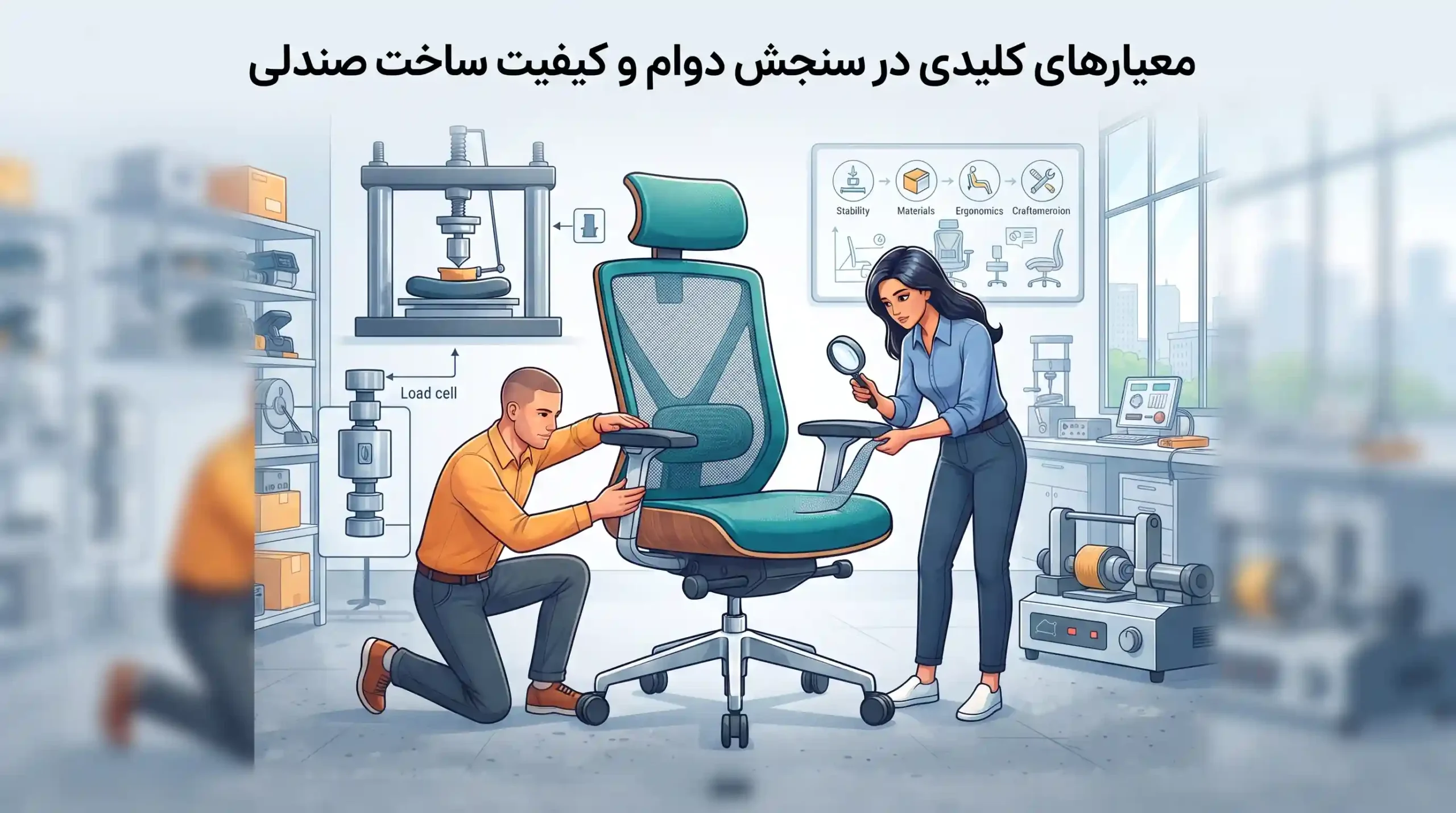 🔍 معیارهای کلیدی در سنجش دوام و کیفیت ساخت صندلی