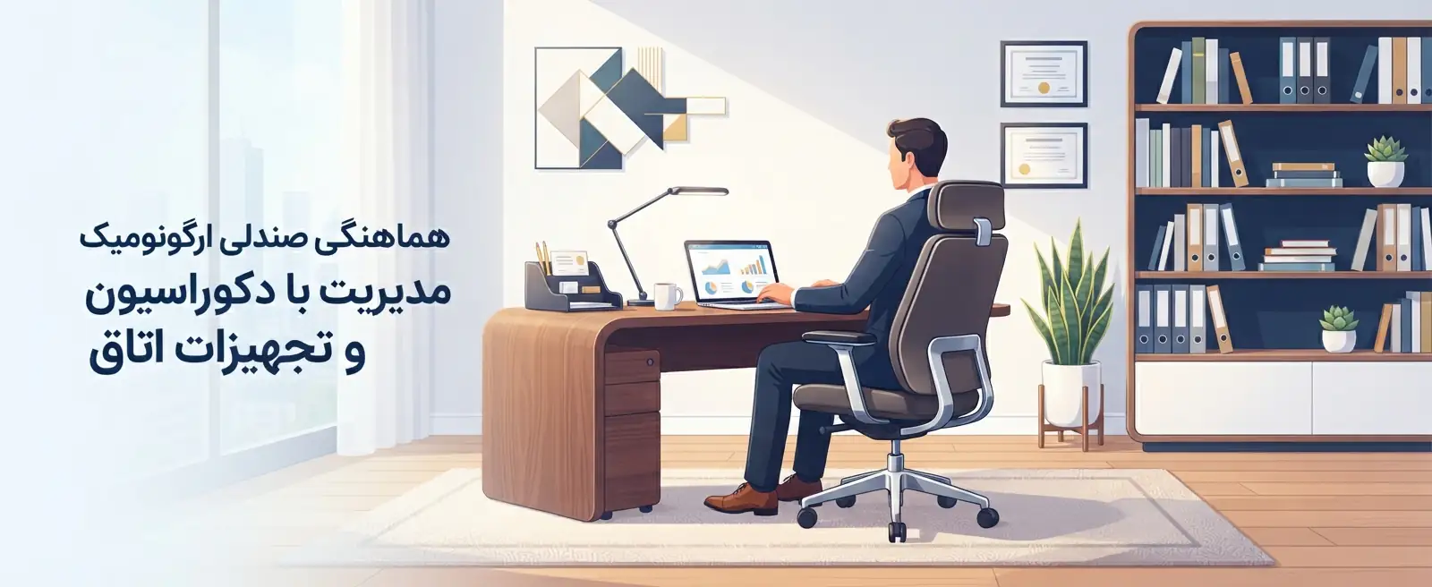 🎨 هماهنگی صندلی ارگونومیک مدیریت با دکوراسیون و تجهیزات اتاق