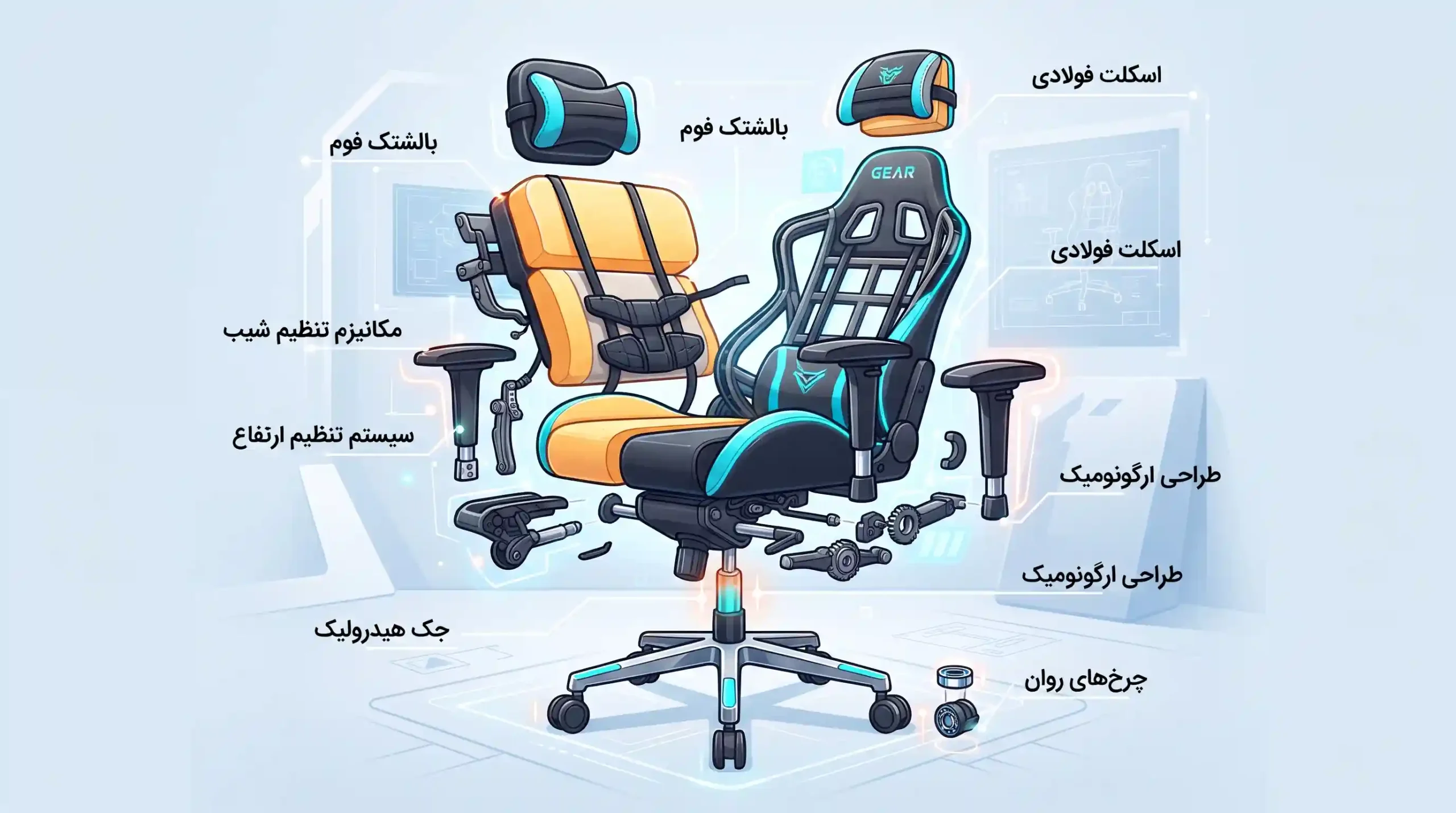 🛡️ تحلیل کالبدشکافی و طراحی ساختاری صندلی‌های گیمینگ