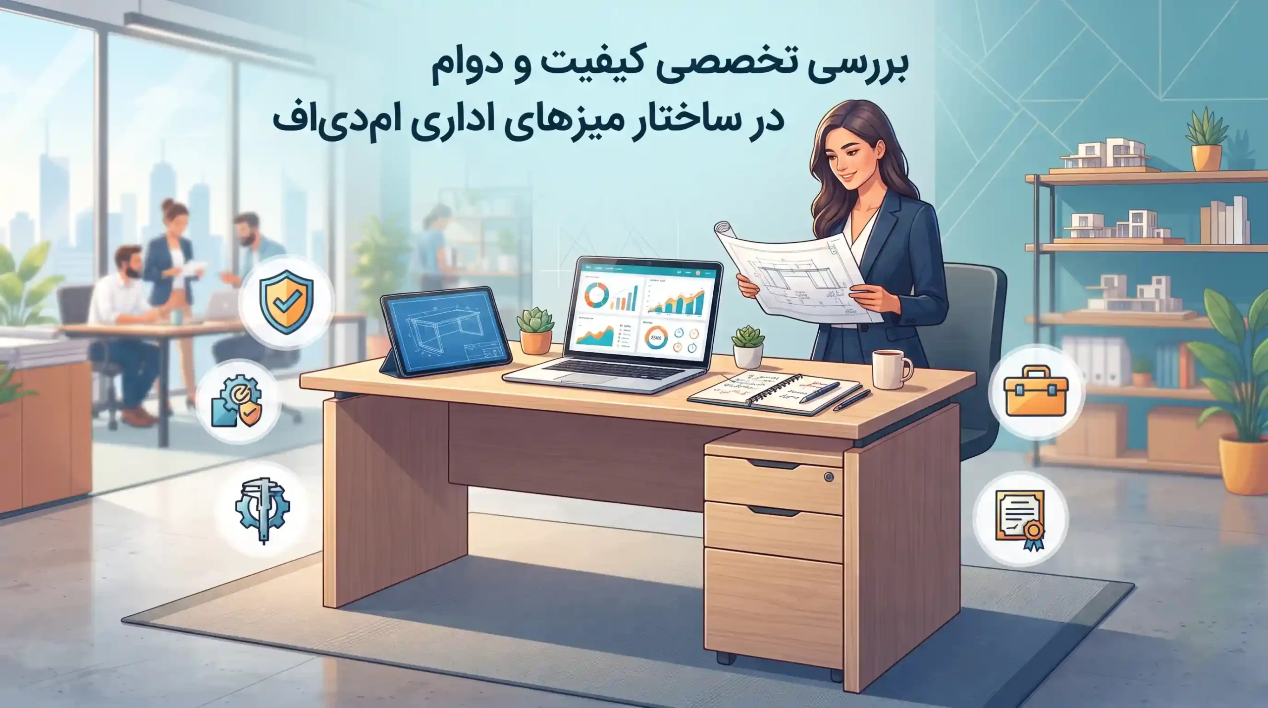 🔍 بررسی تخصصی کیفیت و دوام در ساختار میزهای اداری ام‌دی‌اف