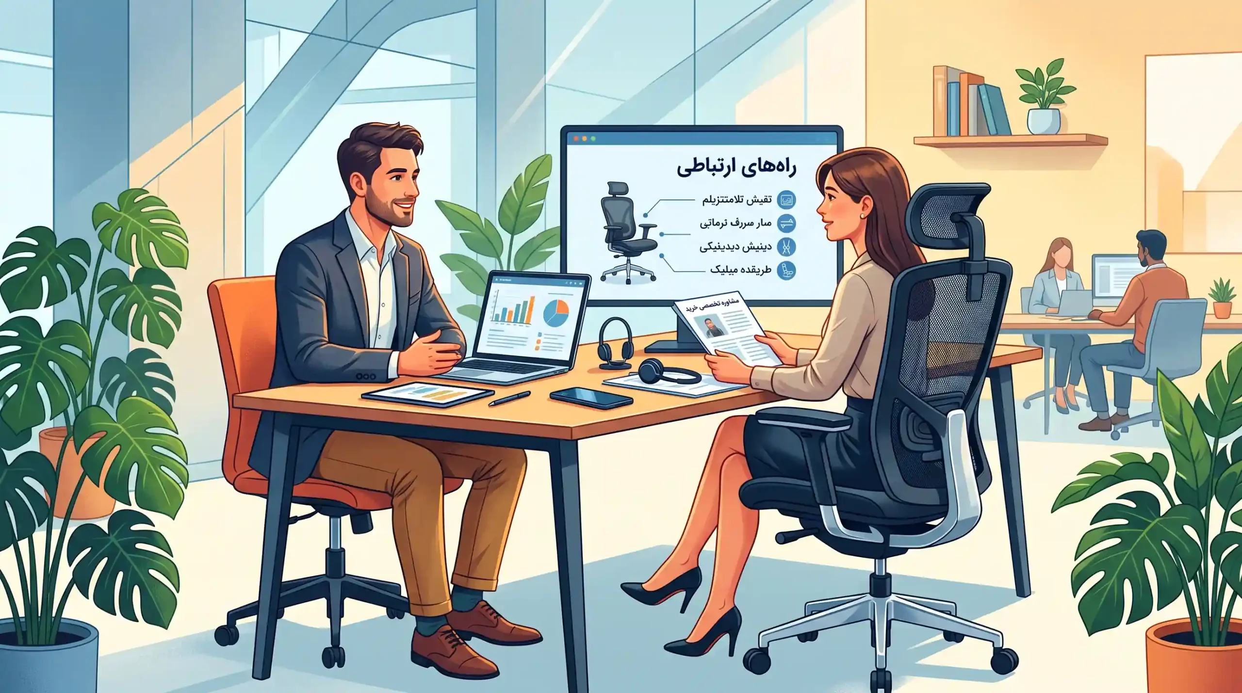 📞 راه‌های ارتباطی و مشاوره تخصصی خرید صندلی مدیریتی ارگونومیک