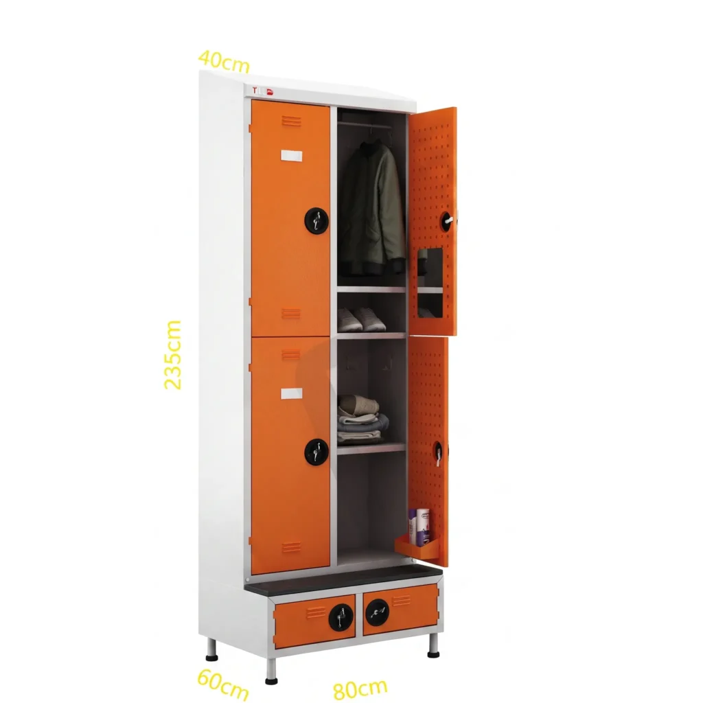 کمد رختکن دو پرسنلی نشیمن‌دار با جاکفشی تیلکو مدل TL-AF2
